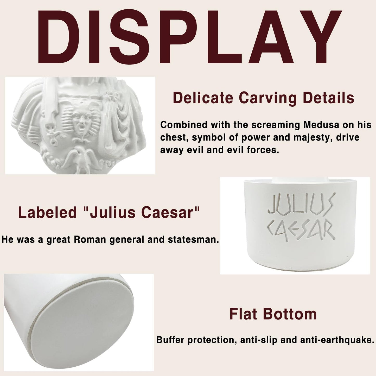 arknato Julius Caesar Pencil Holder Fun Caesar Pen Holder for Desk Teacher Office Organizers Stationary for History Teacher Ides of March