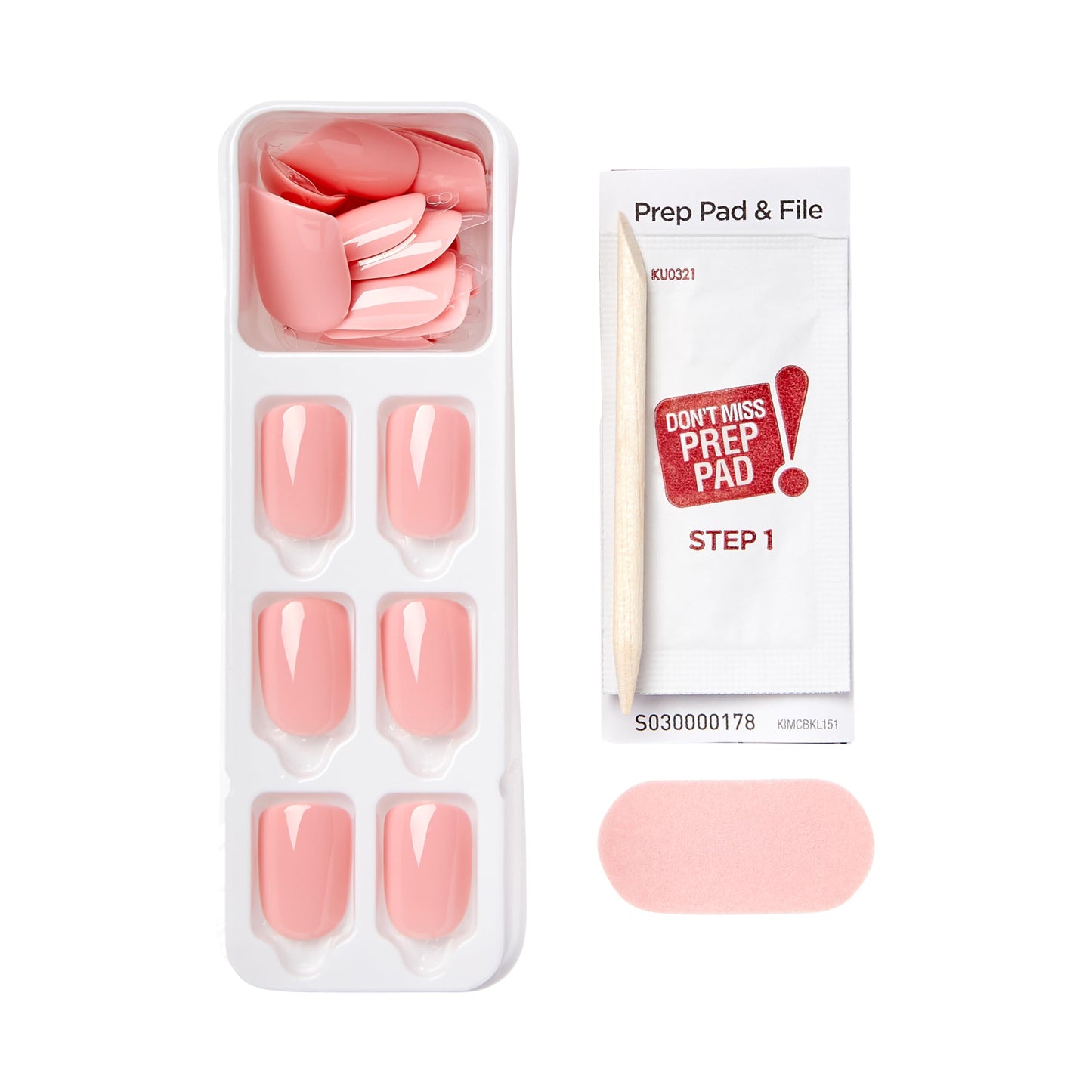 Kiss Impress Color Press-On Nails Polish-Free Manicure Set, ‘Dolce Pink’, 30 Chip-Proof, Smudge-Proof Fake Nails