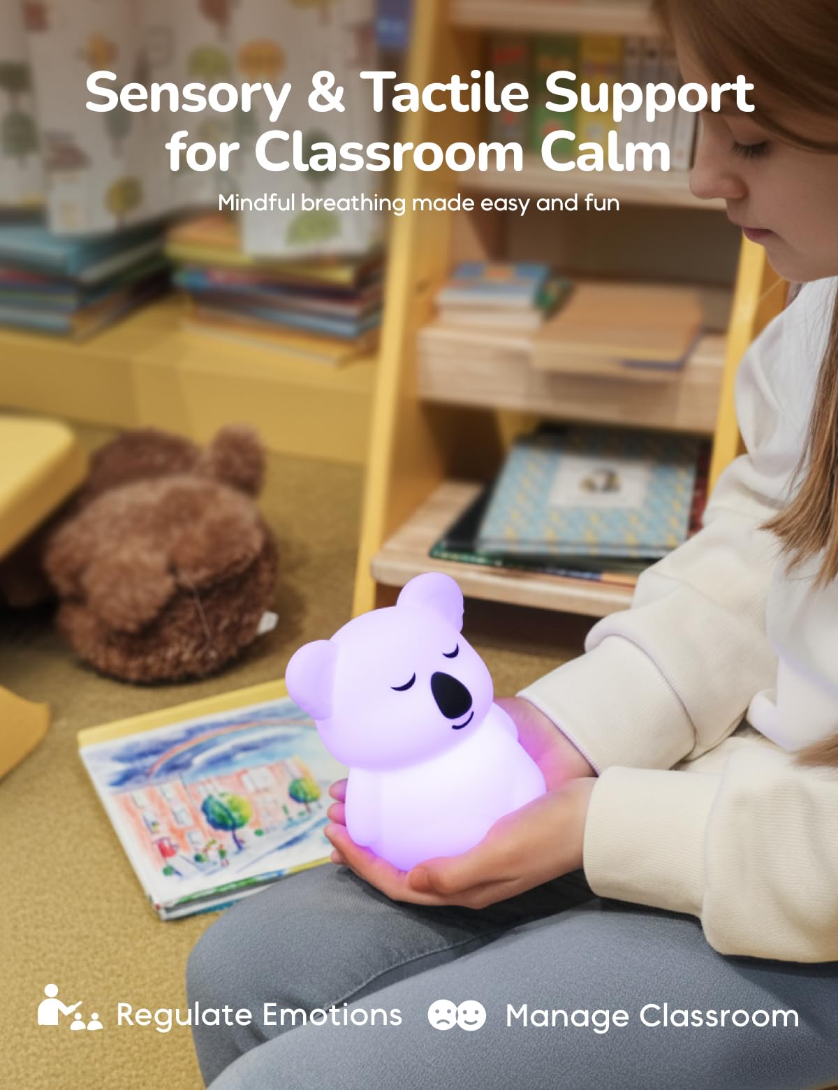 Breathing Pal 'Kyle'- Mindfulness Breathing Light, Guided Visual Meditation Breathing Light, Anxiety Relief Items for Calm Down Corner/Meditation/Sleep for Adult&Kid
