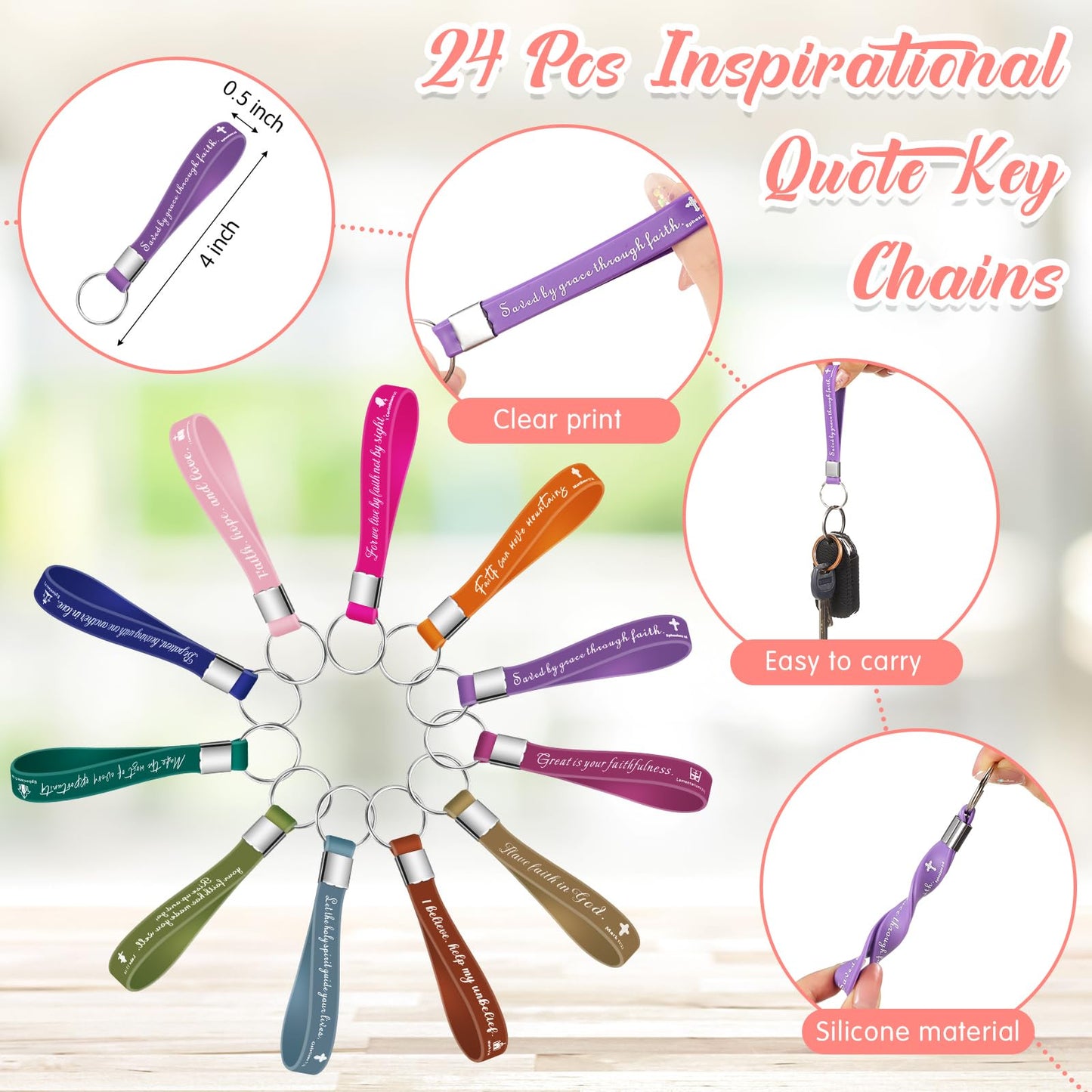 Estune 72 Pcs Christian Bible Gifts Set Bulk Religious Scripture Notebooks Scripture Quote Inspirational Ballpoint Pens Verse Keychain Christmas Inspirational Bible Gifts for Office (Religion)