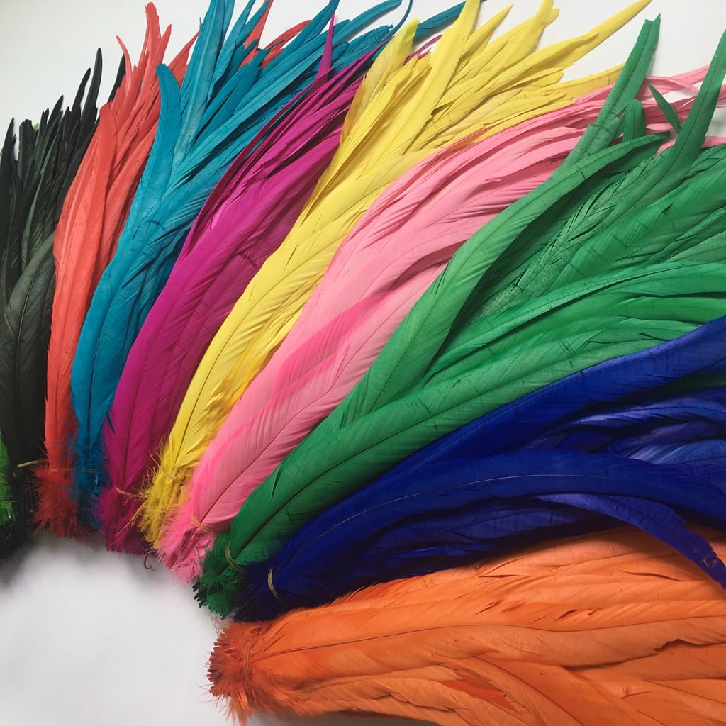 Sowder Golden Yellow Rooster Coque Tail Feathers 12-14inch Lengh Pack of 50