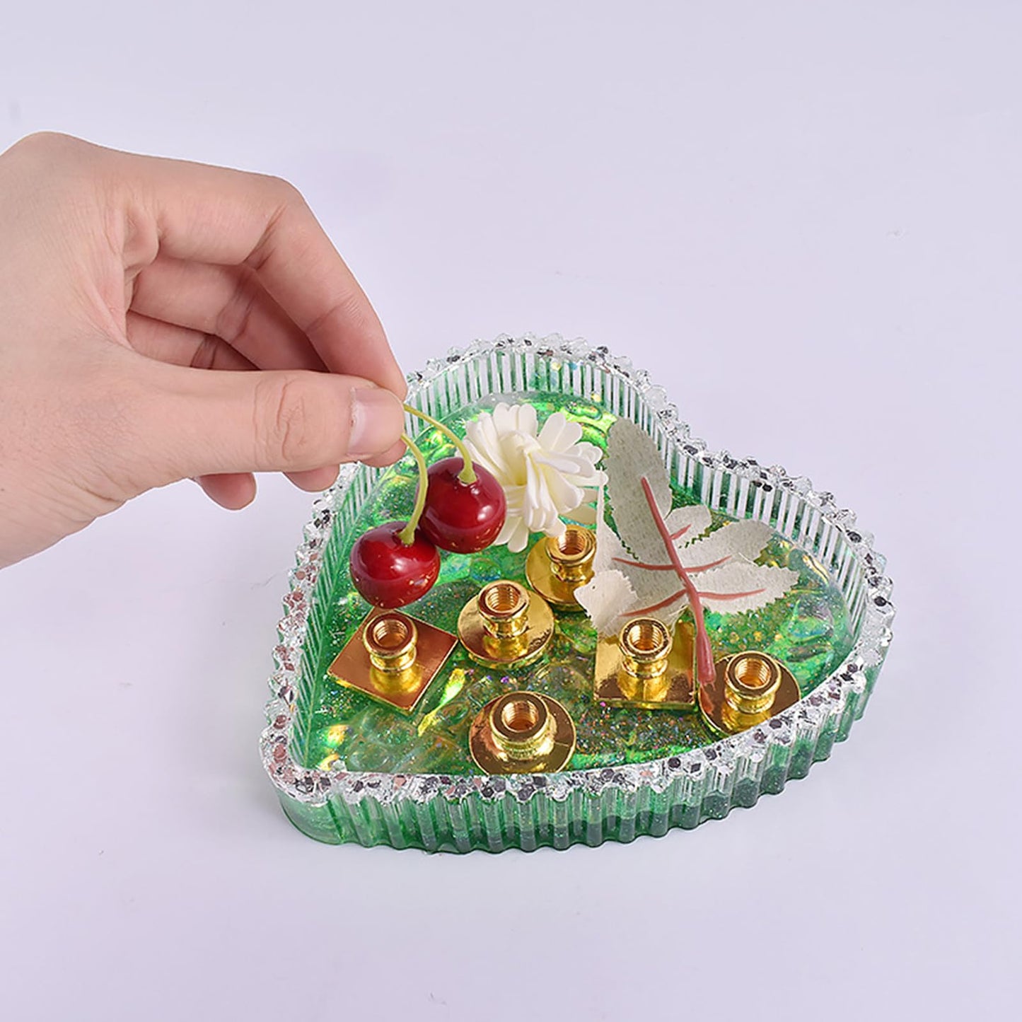 Ashtray Resin Casting Heart Shape Silicone Handcraft Jewelry Dish Plate Epoxy Mold Home Decor Tool Heart Tray Silicone Mold
