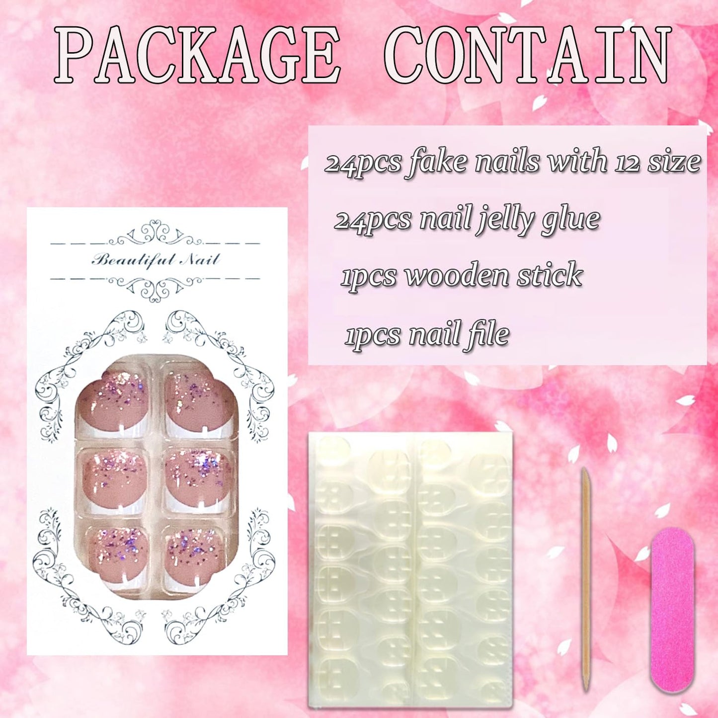 FIEONCIY Press on Toenails with Designs Acrylic Fake Nails for Toe Artificial False Nails with Charms Glue on Toe Nails for Spring Summer Stick on Toenails for Women Girls(ST3211)
