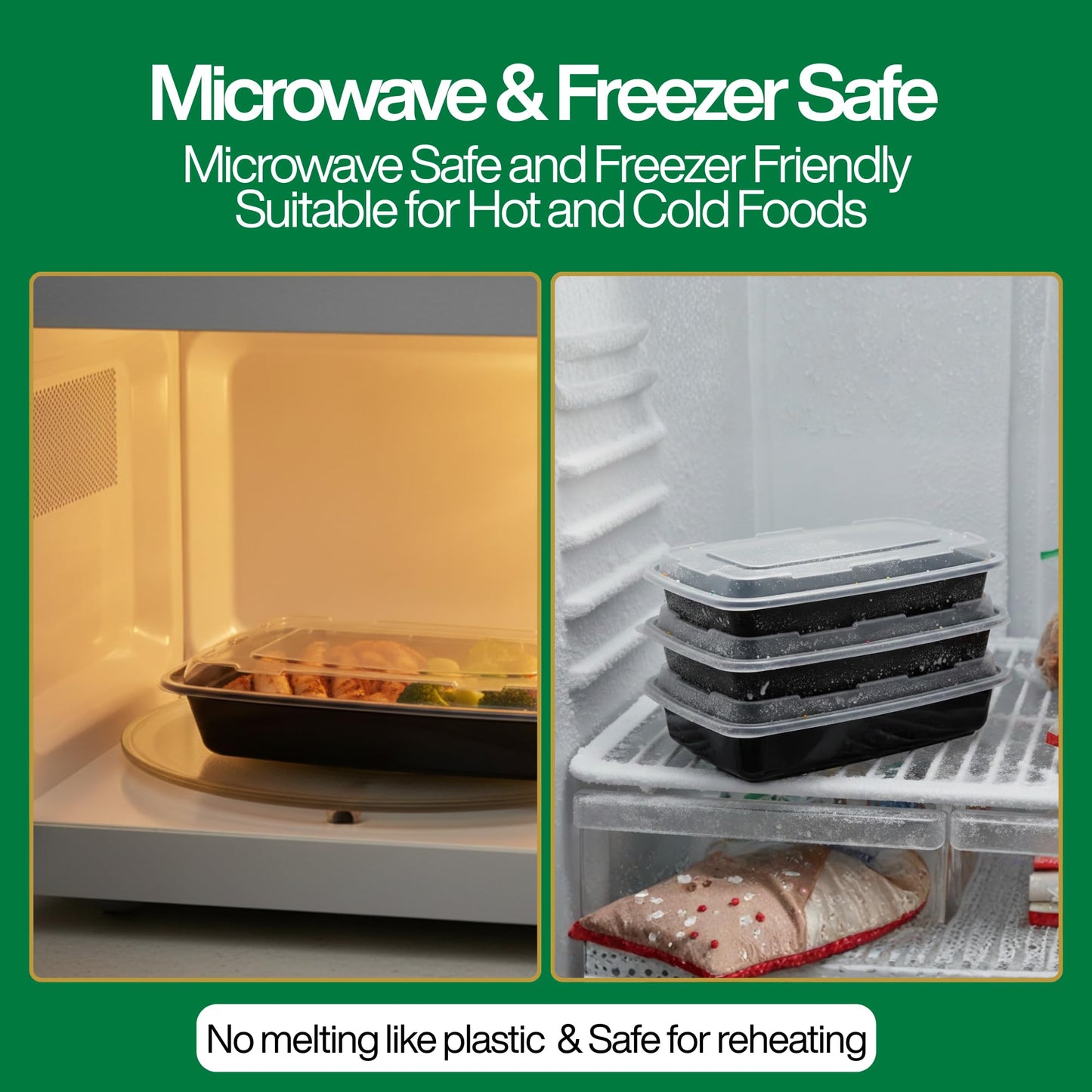 ProTakeOut Meal Prep Containers [30 Pack] Rectangular Food Storage Containers with Lids, Bento Box, BPA Free, Stackable, Microwave/Dishwasher/Freezer Safe To Go Food Containers for Meal Prep (28 oz)