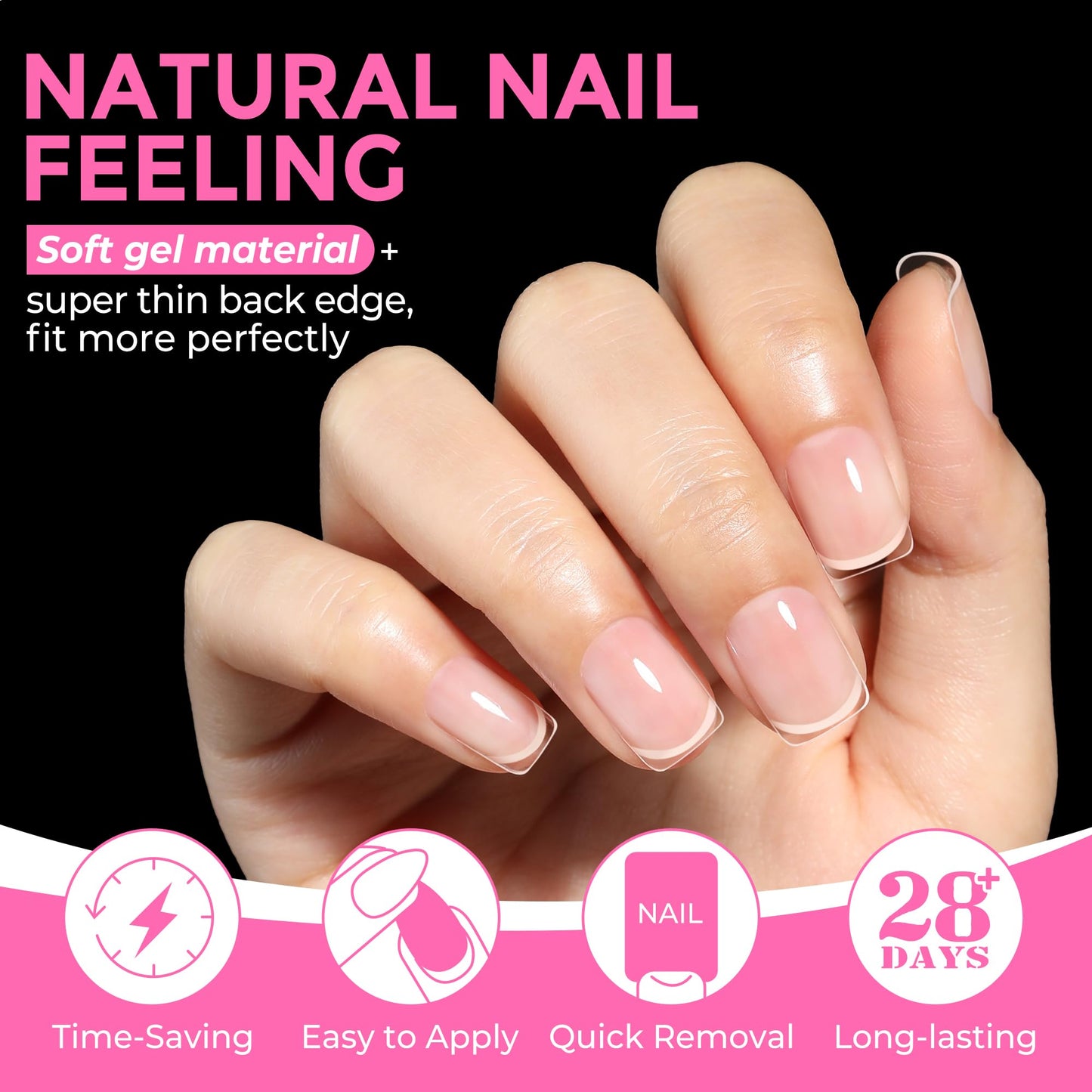 UNA GELLA Extra Short Square Nail Tips XS 216pcs Pre-shape Extra Short Square Press on Nails Gel Tips Full Cover Acrylic Nails False Nails For DIY Salon 12 Sizes