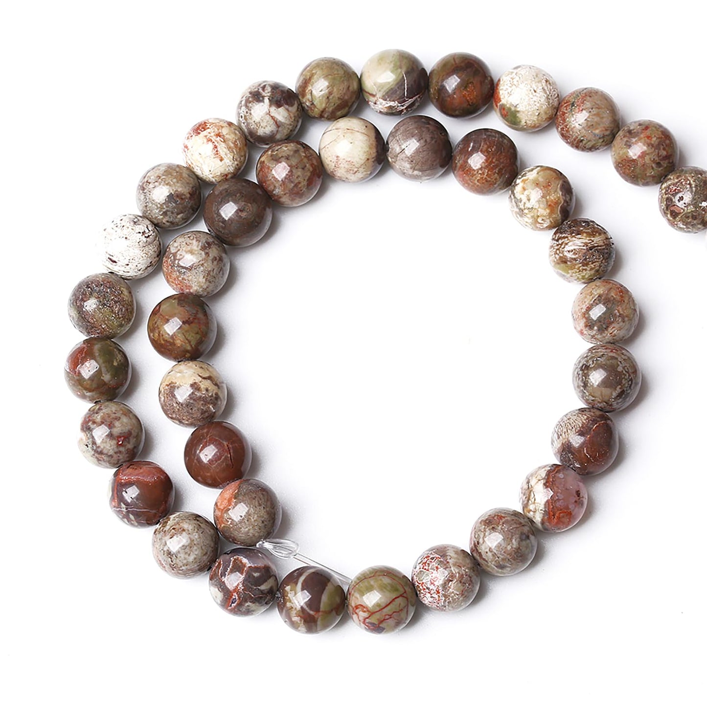 8MM 46PCS Natural Stone Flower Agate Spacer Loose Beads for Jewelry Making DIY Bracelet