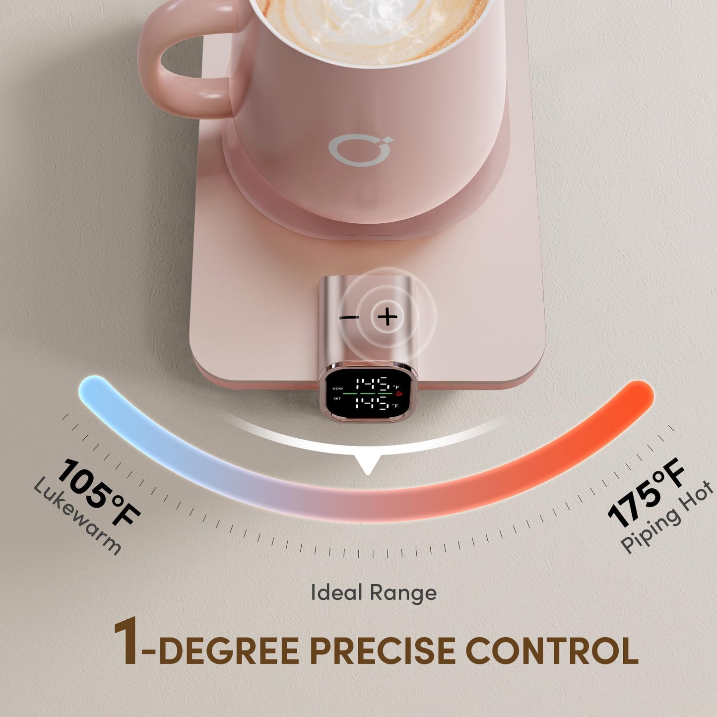 Coffee Mug Warmer & iKago Mug Set, Accurate Temperature Control Smart Heated Mug for Desk, Electric Coffee Warmer with Auto Shut Off & Real-Time Temp Display, Gifts for Men Women, 15oz Ceramic Mug