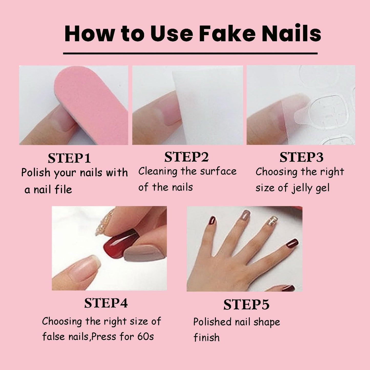 Handmade Press on Nails Medium Almond- Long Fake Nails,3D Unique Reusable ABS Material Fake Nails, Cartoon Snowflake Design False Nails (M, 001)