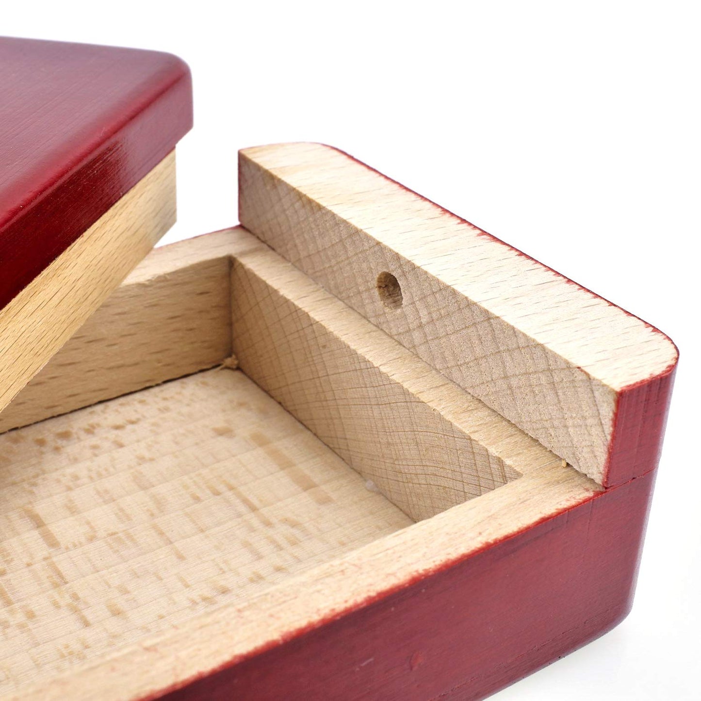 DC-BEAUTIFUL Impossible Puzzle Master Secret Opening Wooden Red Magic Box with Secret Drawer - Mysterious Gift Puzzle