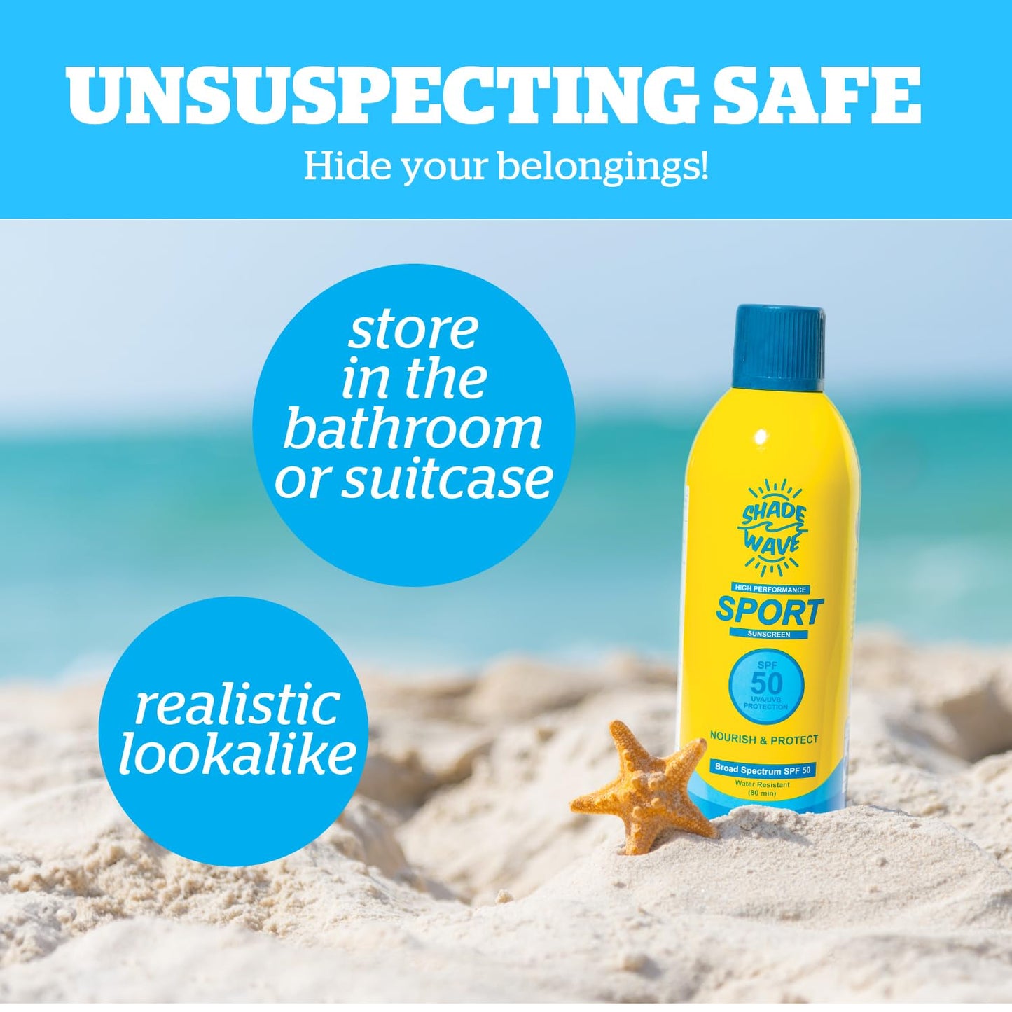 BigMouth Secure and Affordable Sunscreen Diversion Can Safe, Hidden Stash Container for Valuables, Realistic Weighted Secret Compartment