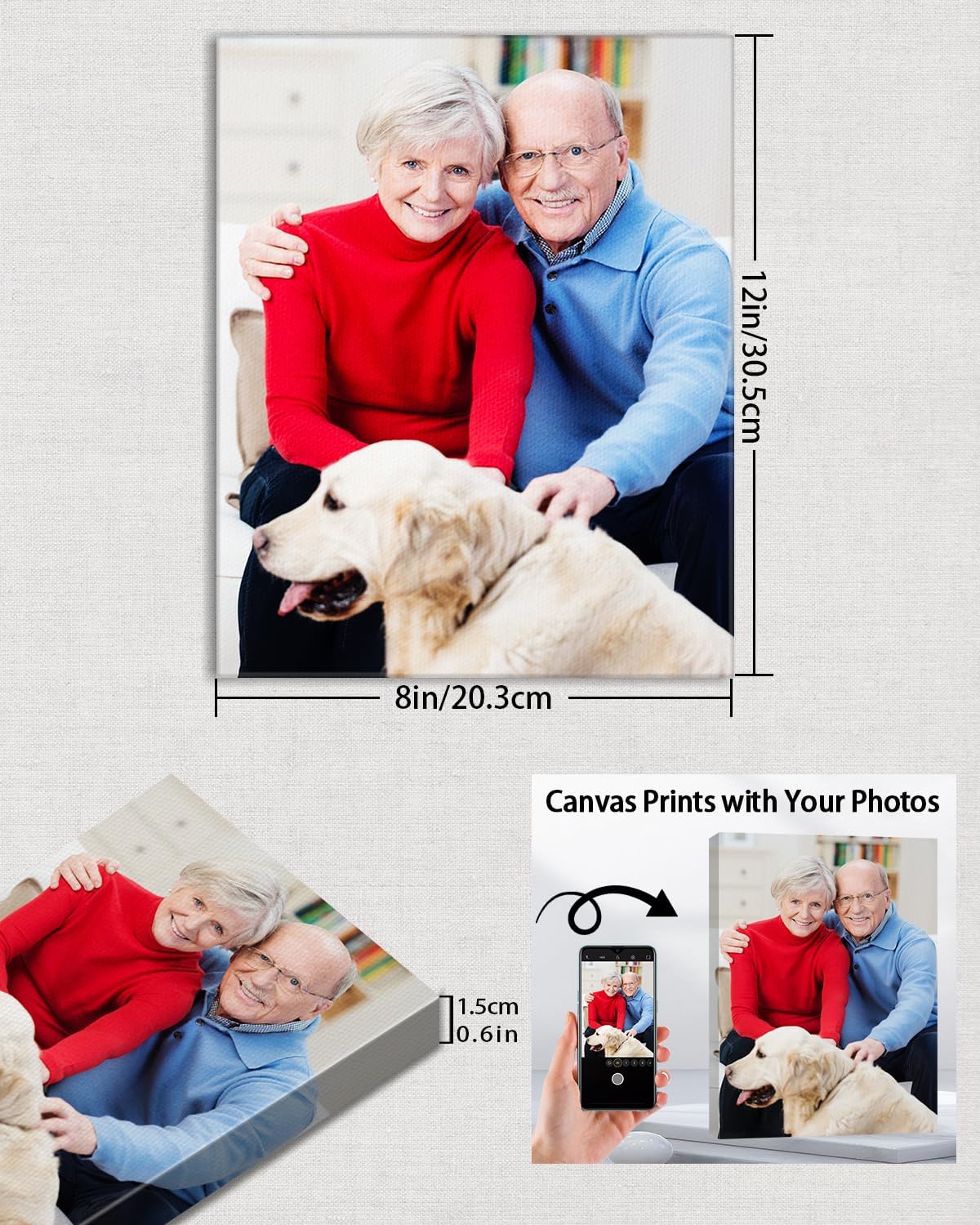 AbcCustomize Custom Canvas Prints,Transform Your Memories into Beautiful Art with Personalized Photo on Canvas,Personalized Canvas Wall Art for Home Decor, Gifts, and Keepsakes