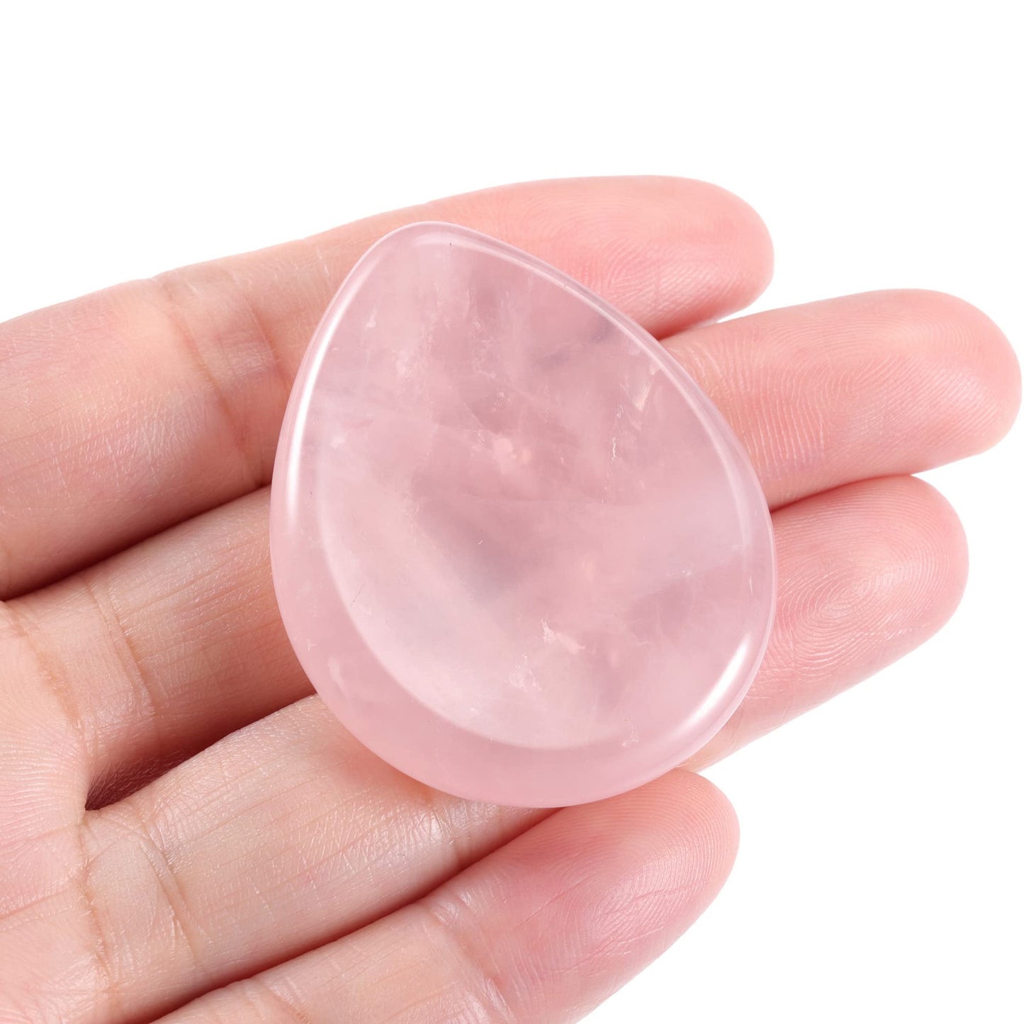 CrystalTears Rose Quartz Crystal Worry Stone Thumble Polished Healing Crystals Pocket Palm Stone Thumb Worry Stones for Anxiety Stress Relief Crystal Therapy