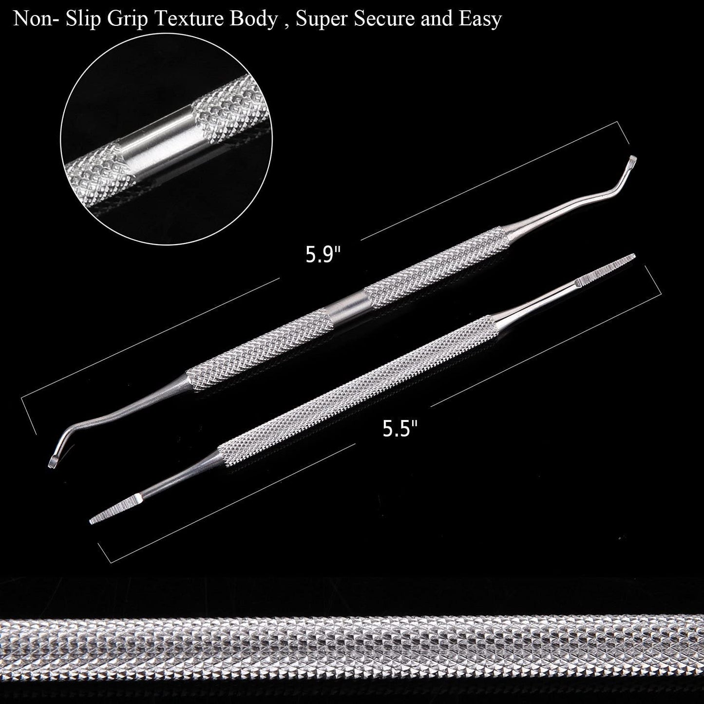 FAMILIFE 13pcs Stainless Steel Manicure Set And L07 100% Stainless Steel Ingrown Toenail File and Lifter Double Sided with Storage Case