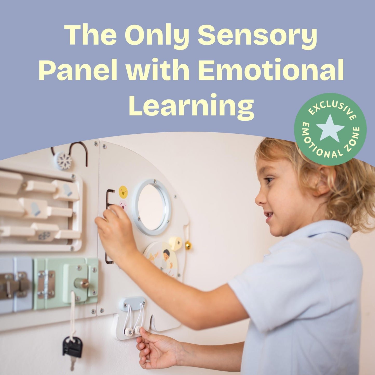 Sensory Wall Panel for Kids – Toddler Learning Activity Center - Emotional Development & Fine Motor Skills – Toddler Learning Activity Center- Busy board Montessori toys