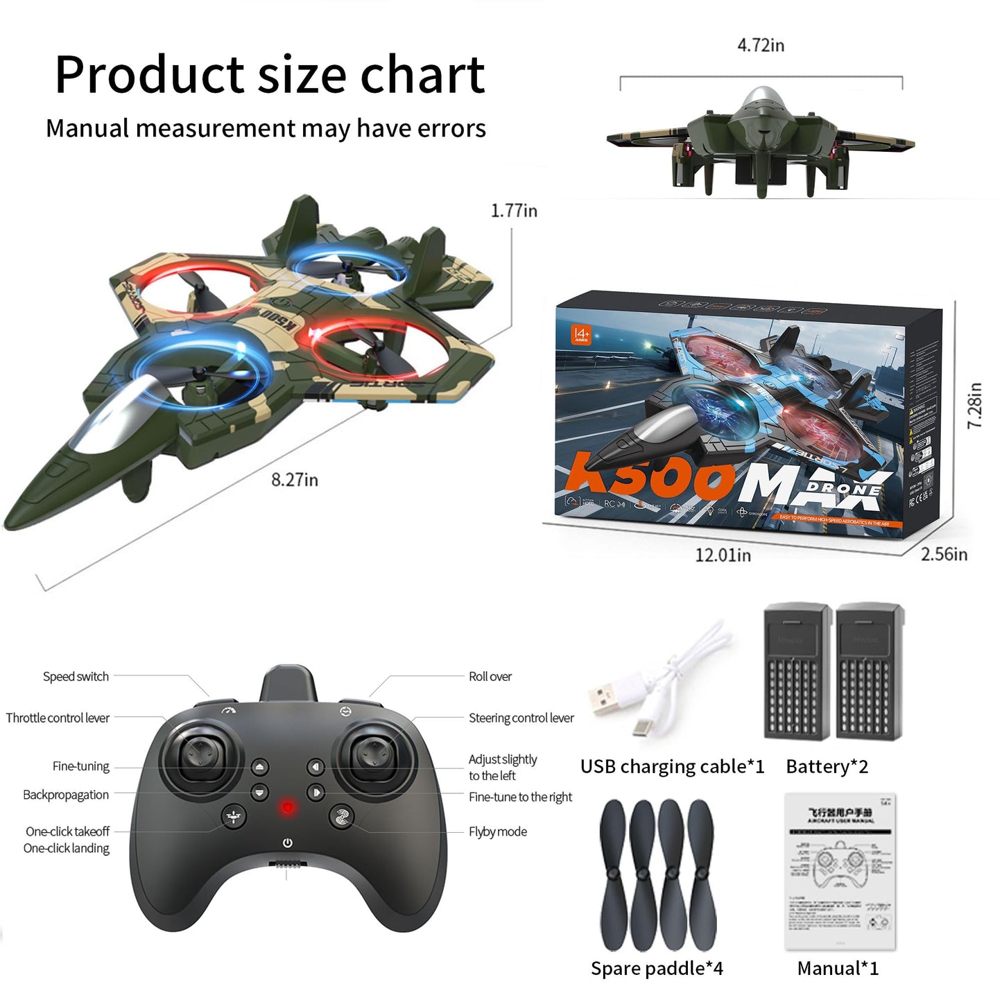 Hnvuxs Fighter Mini RC Airplane for Kids and Beginners - Hand Launch Stunt Drone with Auto Hover, 3D Flips, Easy Joystick Control, 3 Speeds, Propeller Guards, Indoor Outdoor Toy Gift
