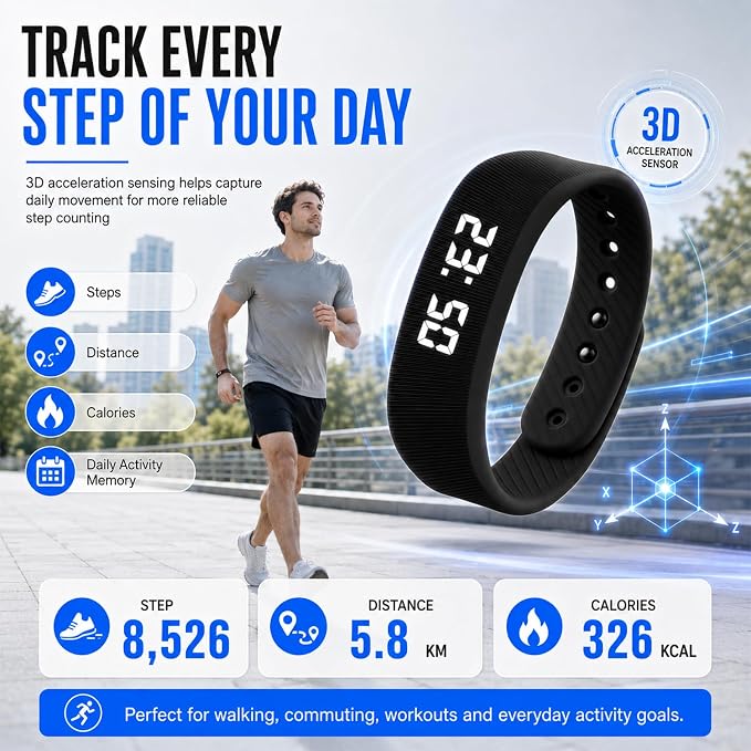 Vibrating Alarm Wristband Clock Smart Watch Bracelets for Mens Digital Heavy Sleepers Fit Wrist Womens Tracker Vibro Vibration Silent Small Distance Teens Shock Despertador Band Alert