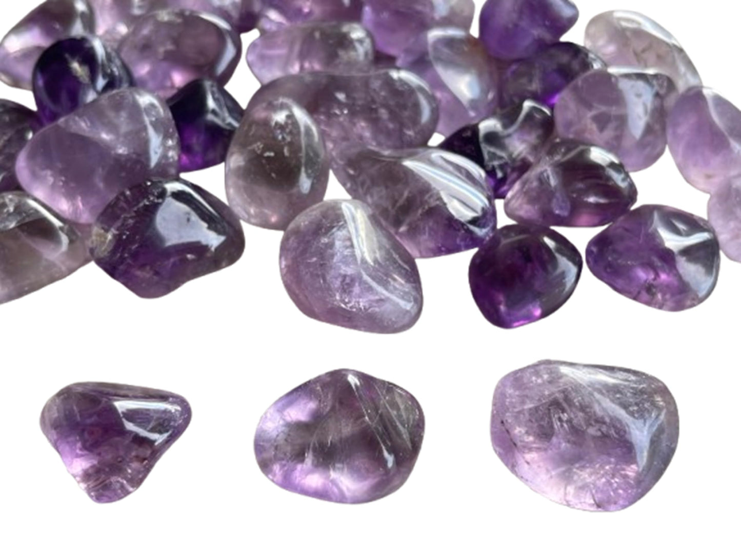 GAF TREASURES 5 Pcs Amethyst Tumbled Stones, Polished Natural Amethyst Gemstone, Amethyst Healing Crystals (Amethyst)