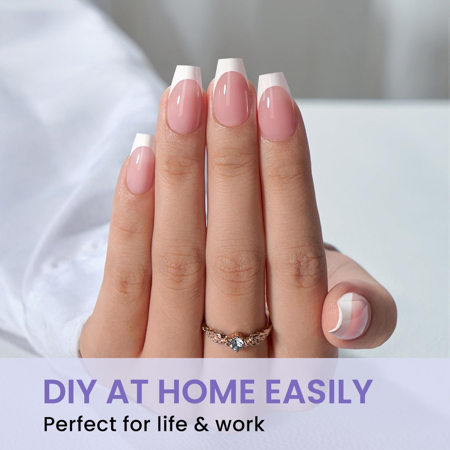 BTArtbox Extra Short Coffin Fake Nails - 320pcs Short Nail Tips Pre-shape Half Matte Soft Gel Tips, Full Cover Clear Acrylic False Nails fot Nail Extension Home DIY Nail Salon