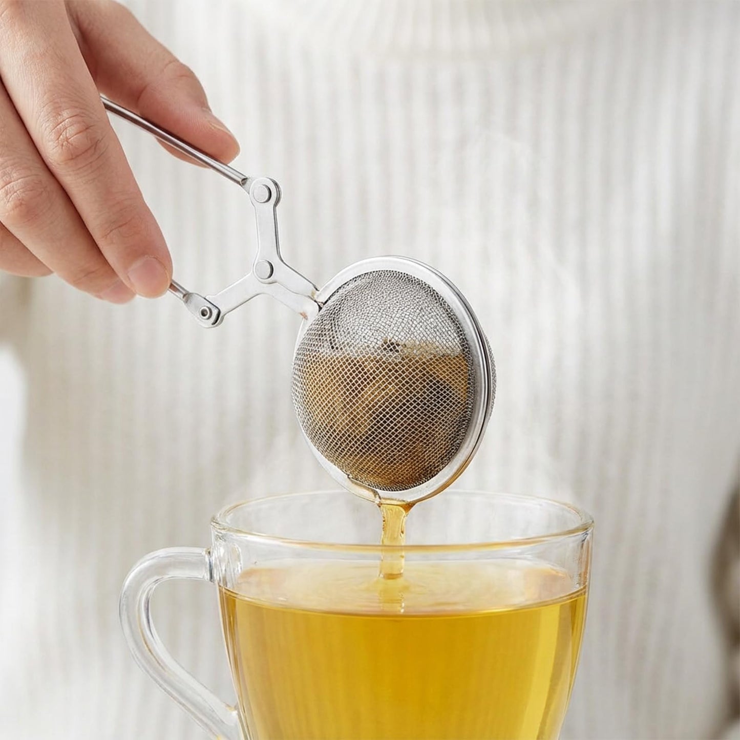 Ckhoid 36PCS Tea Infuser Filter with Handle, Snap Ball Tea Strainer, Stainless Steel Fine Mesh Strainer Tea Steeper, Reusable Tea Ball Filter for Loose Leaf Tea Seasonings Spices