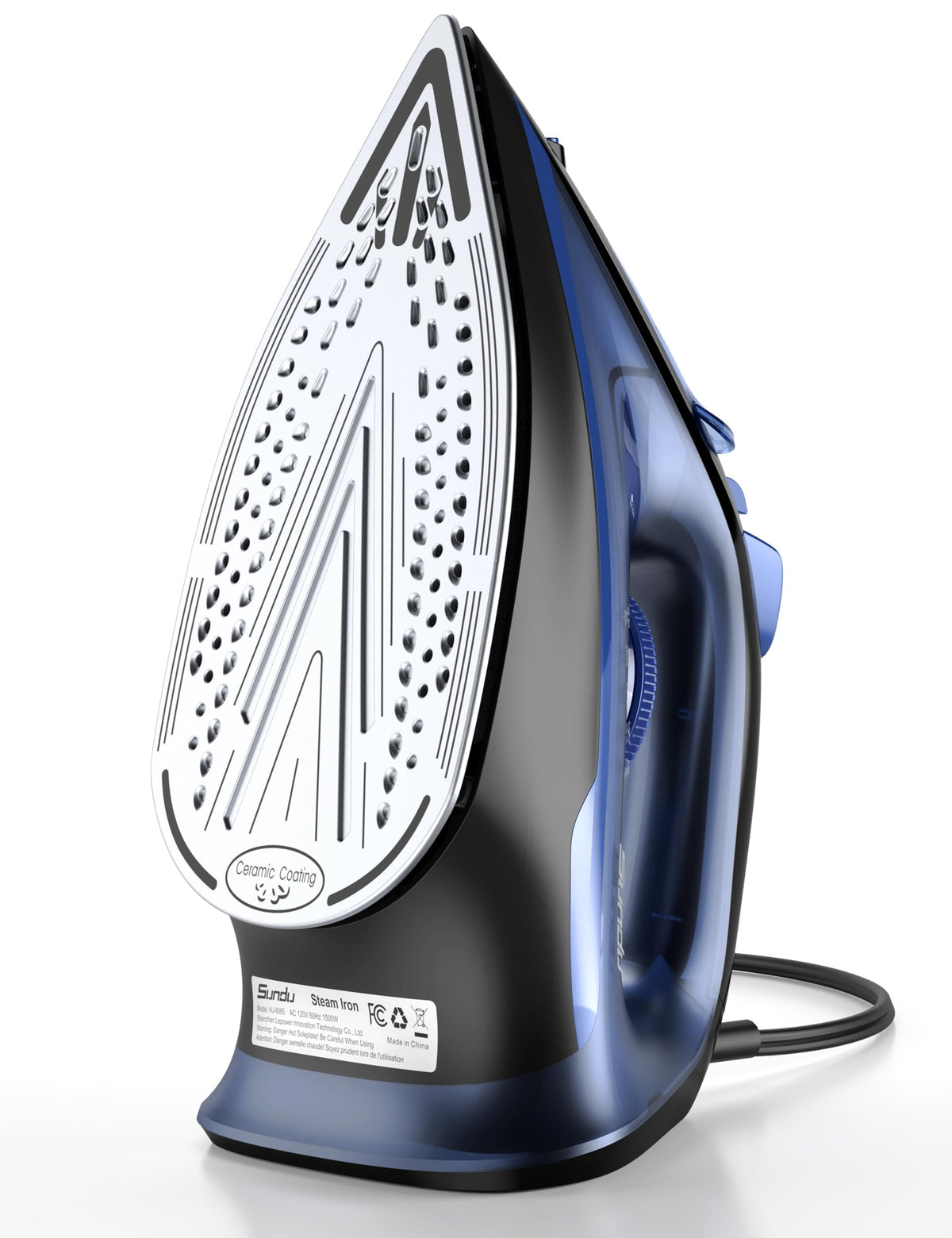 1500W Steam Iron with Ceramic Soleplate & Auto