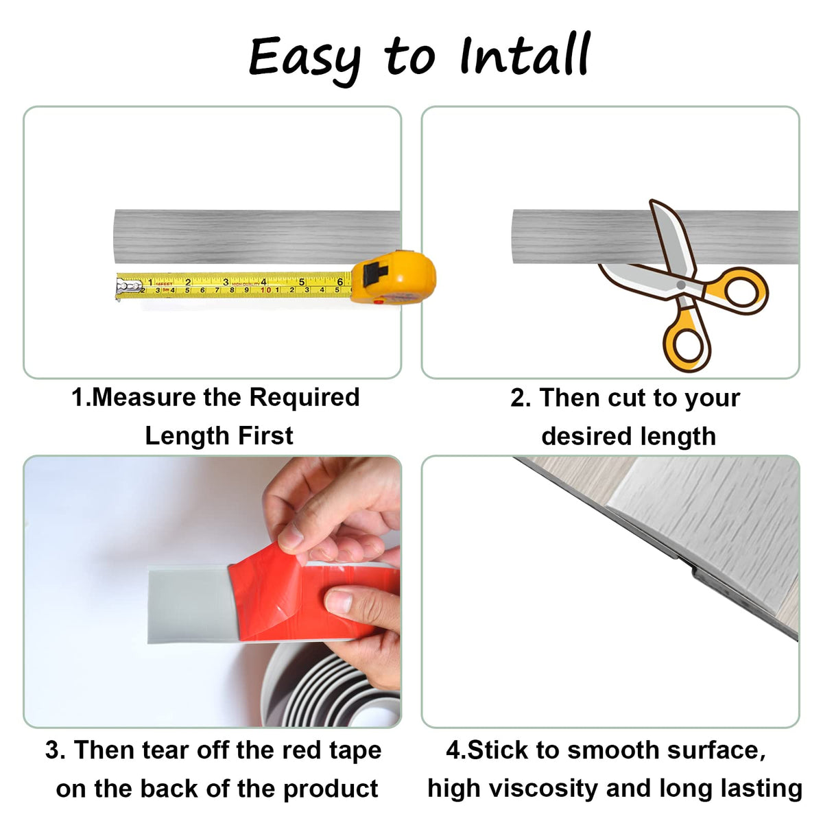 Floor Door Flat Transition Strip & Self