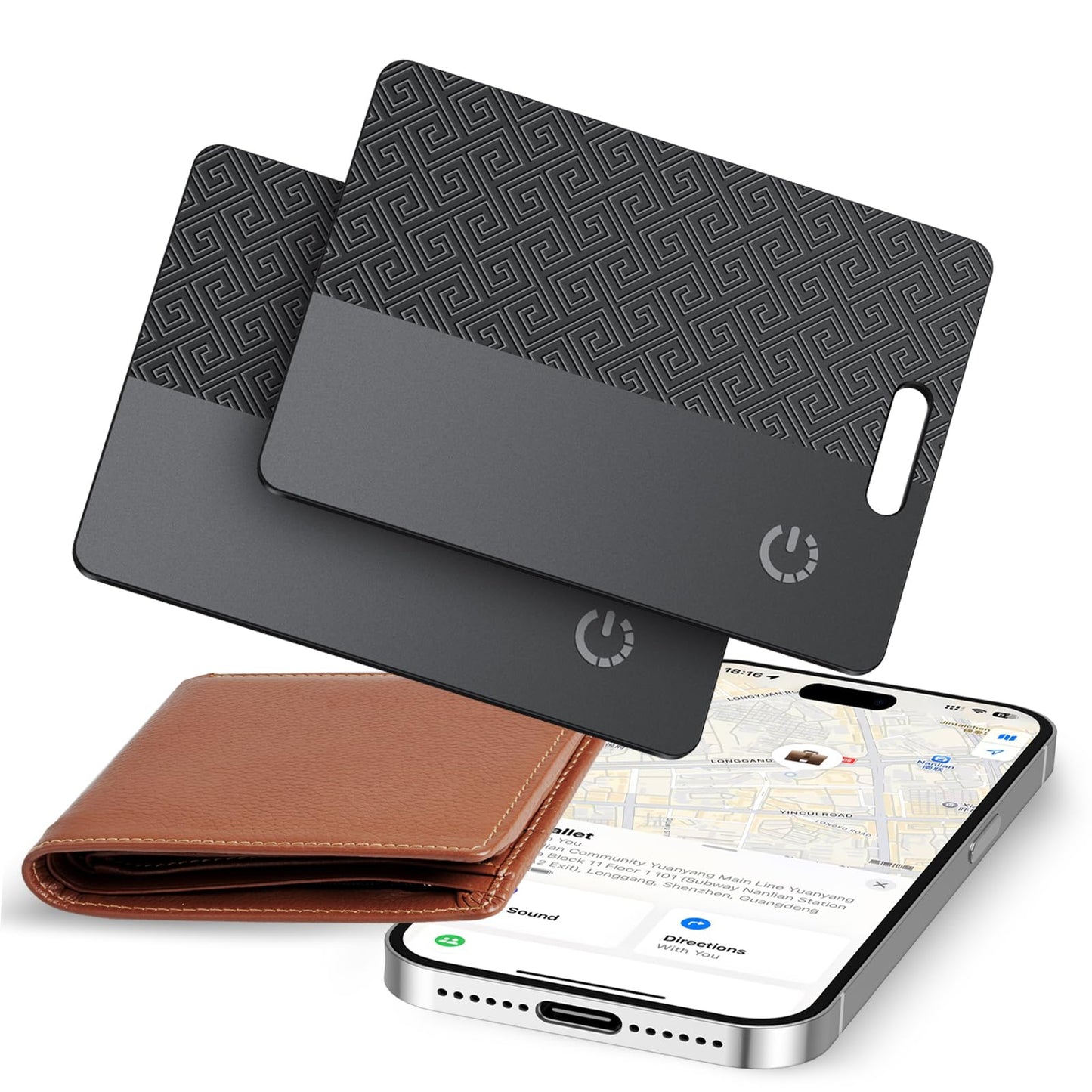 Ultra-Thin Wallet Tracker Card(iOS Only), Bluetooth Tracker Smart Card for Apple Find My iPhone Wallet GPS Tracker, Supports Wireless Charging, 10 Years Battery for Luggage, Wallets, Backpacks, Keys