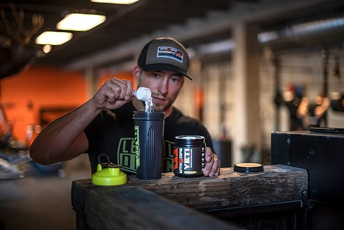 MTN OPS Yeti Pre-Workout Powder Energy Drink with Creatine, 200mg Caffeine & BCAAs with Beta Alanine, 30-Serving Tub, Pineapple Crush
