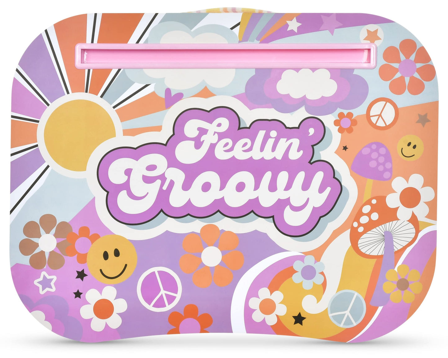 iscream 17.25" x 13.25" Laminate Top Microbead Filled Lap Desk with Tablet Channel - Feelin' Groovy