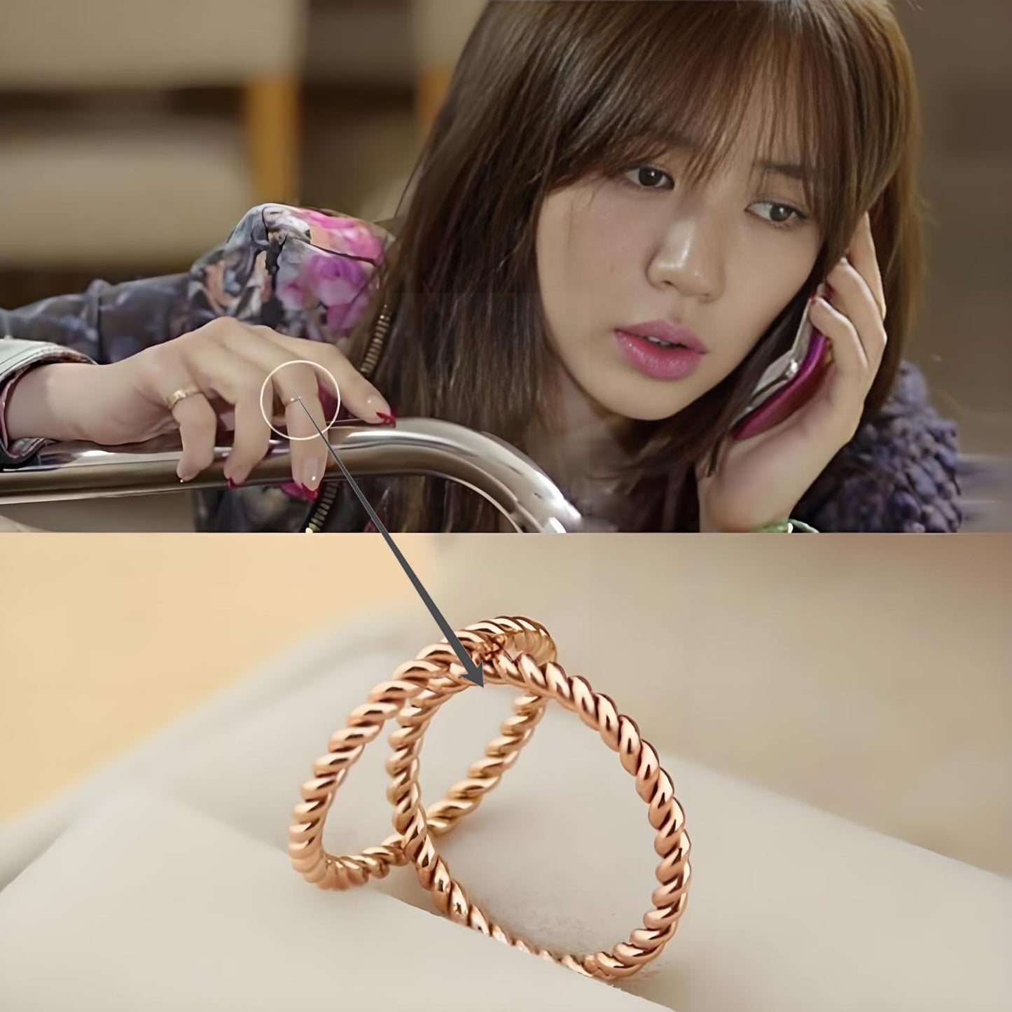 LIU JUN Copper Tensor Ring For Women, Pure Copper Tensor Solid Twisted Handmade Health Rings Set For Women Men Fashion Energy Jewelry Gifts (pure copper, 8)