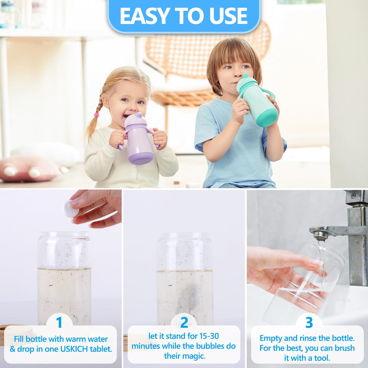 48 Pack Water Bottle Cleaning Tablets (48 Count)