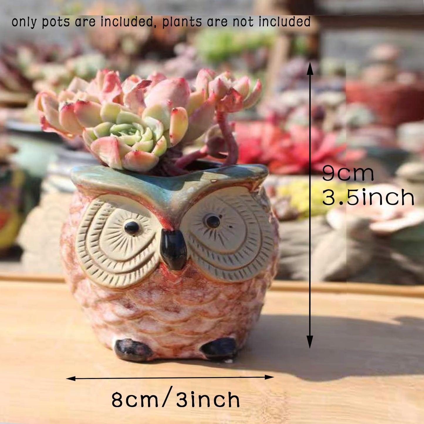 GZQCI 4 Pack Succulent Pots, Ceramic Flower Planter Pot, Small Animal Succulent Planters, Cute Cactus Flower Pot Garden Planters, Spring Gift, Office Home Decoration