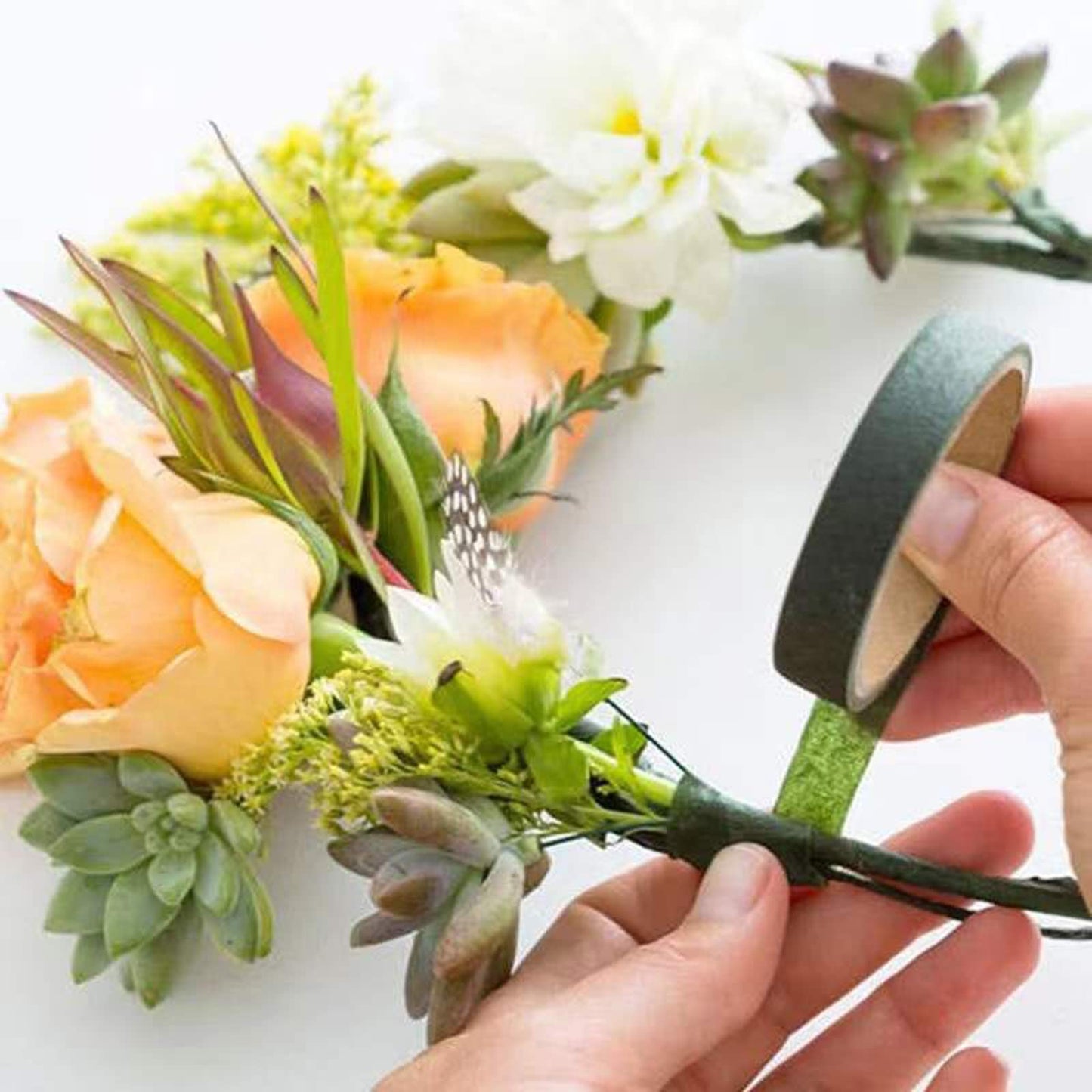 Cettkowns 12 Rolls 1/2 Inch 30 Yard Green Floral Tape for Bouquet Stem Wrapping - Adhesive, Waterproof and Flexible (Dark Green)