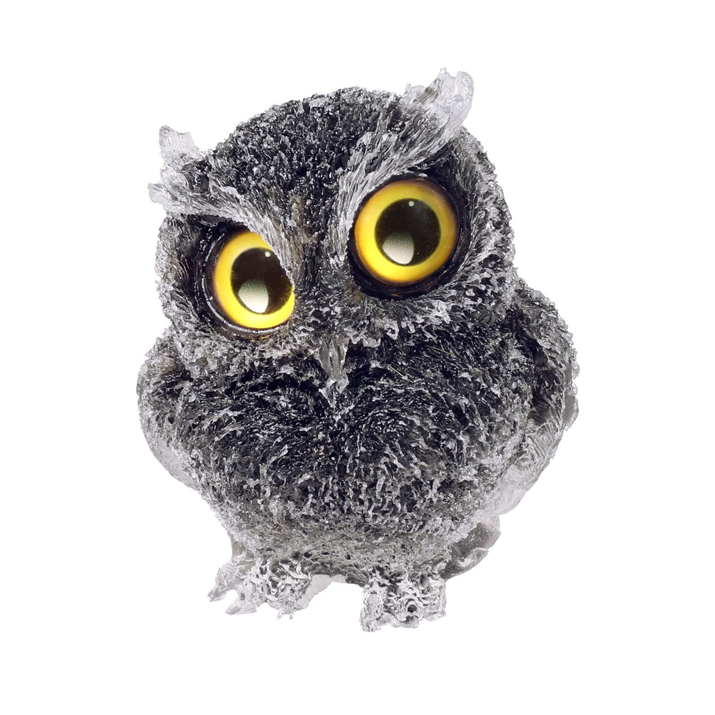 mookaitedecor Black Obsidian Owl Statue Sculpture Stone, Carved Animals Night Owl Figurine Crystal Ornament for Desktop Office Home Decor
