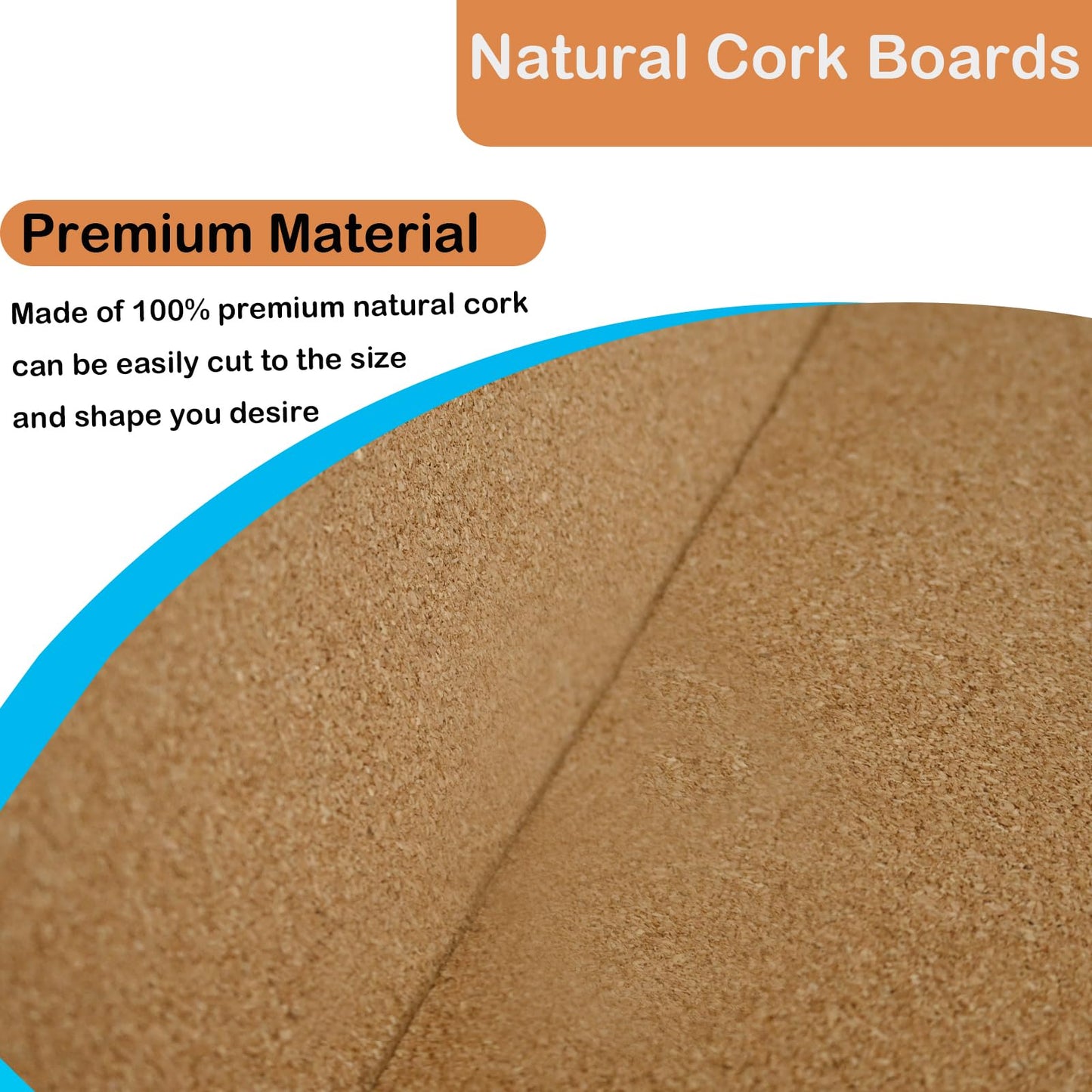 15.8"x19.7"(40x50cm) Cork Board Roll, 1/8" (3mm) Thick Cork Boards for Walls, Ideal for Office, Home, School