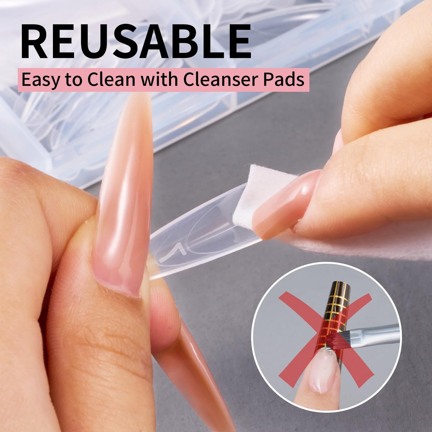 Makartt Sandwich Dual Nail Forms: Long Almond Shape Molds for Gel Extension, 280Pcs 14 Sizes,Extend for Builder, Poly Nail Gel or Acrylic System, Reusable, Easy and Quick Home Salon Manicure DIY