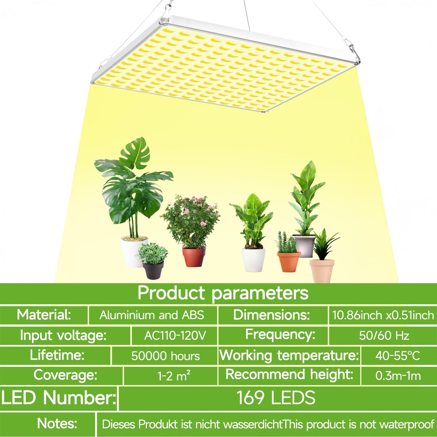 LED Grow Light for Indoor Plants Full Spectrum Plant Light for Seedling, Hydroponic, Greenhouse, Succulents, Flower