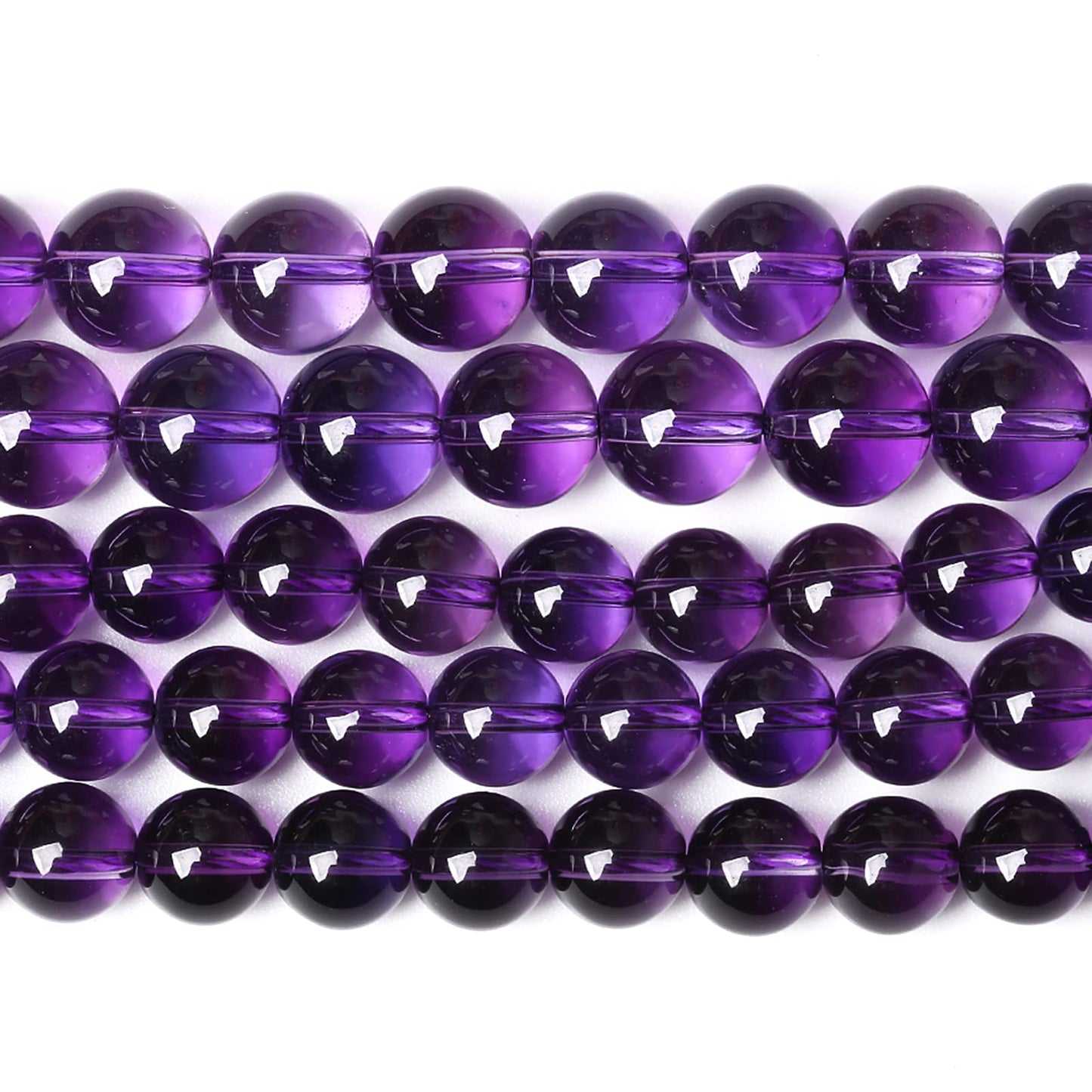 6MM 60PCS Natural Stone Clean Amethyst 3A Grade Crystal Loose Beads for Jewelry Making DIY Bracelet