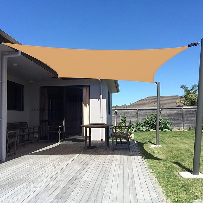 SUNNY GUARD Custom Size 5'x8' Peach Fuzz Sun Shade Sail Rectangle UV Block Shade for Backyard Yard Patio Deck Garden(Customized)