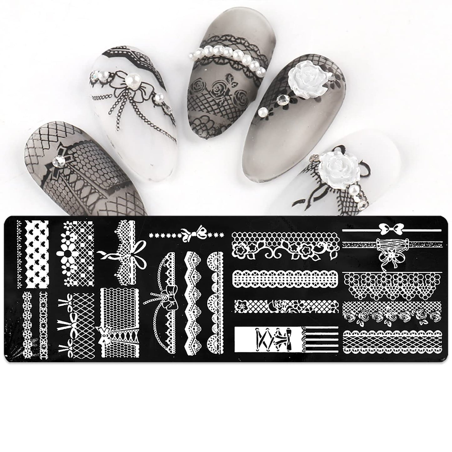 SILPECWEE 8 Pieces Nail Stamping Plate Geometry Nail Stamp Template Boho Butterfly Manicure Design Stamps Tools Stencils Nails Art Polsih Stamping Kit for Acrylic Nails