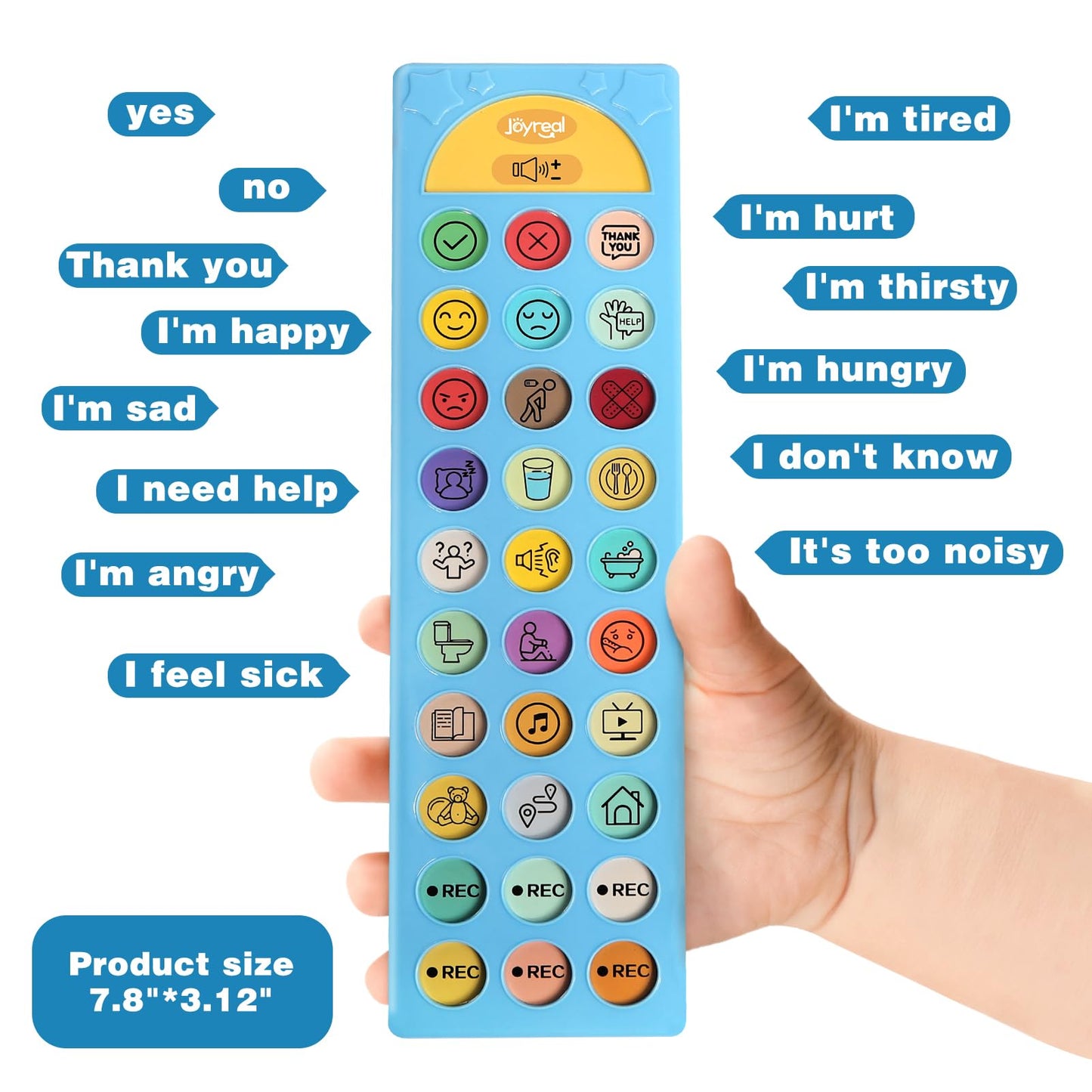 Joyreal AAC Device for Autism, Non Verbal Communication Tools for Speech Therapy & Stroke Rehab. Autism Talking Aids with 6 Programmable Buttons & Adjustable Volume, Autism Toys for Kids and Adults