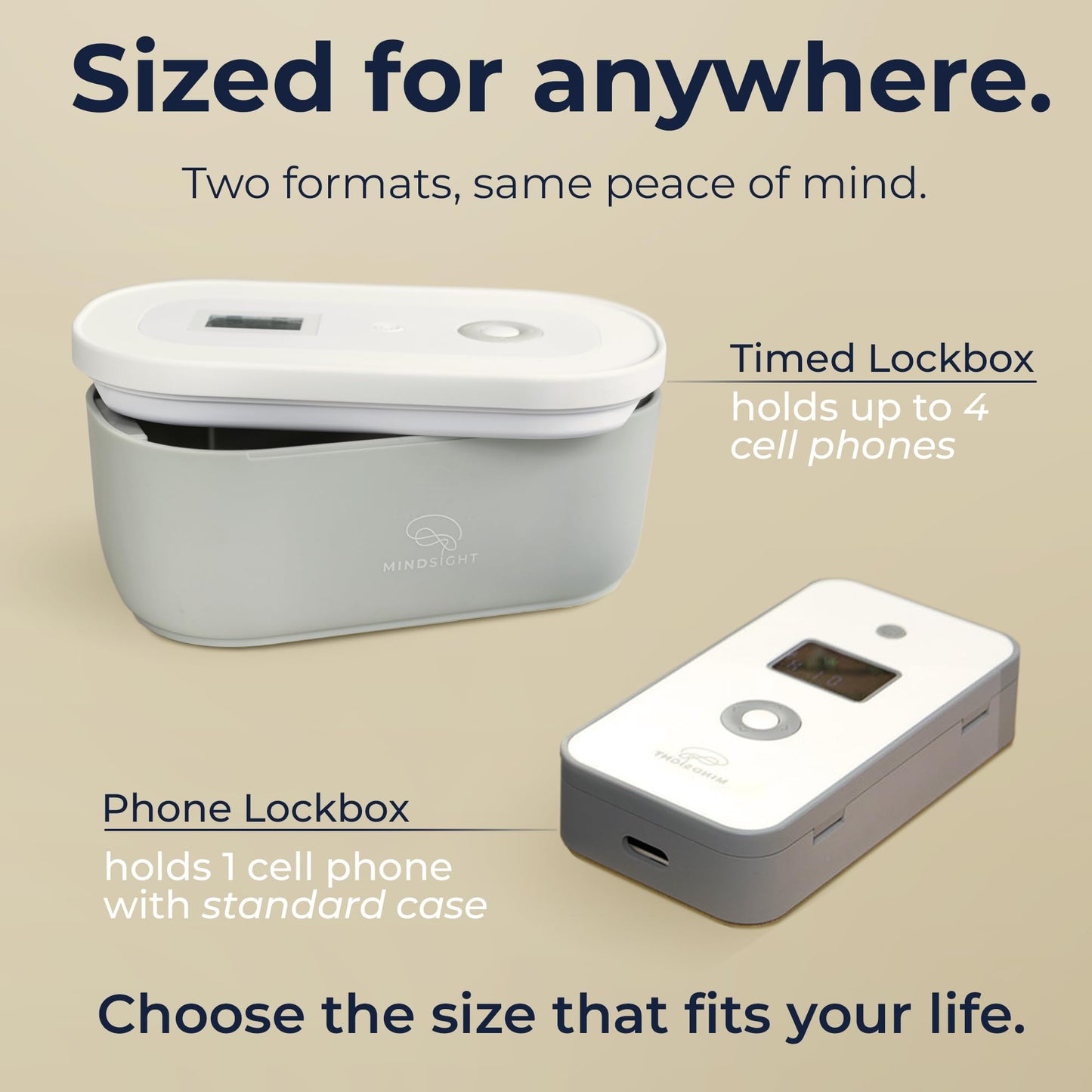 Mindsight Personal Timed Lock Box | Unplug from Phones and Other Small Distractions | 3 Modes based on Willpower | Easy to Use | Out of Sight ~ Out of Mind | Boost Your Mental Wellness