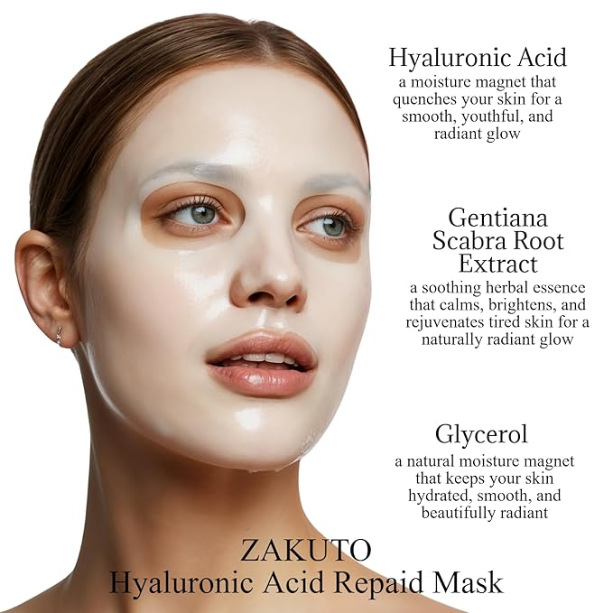 8-Mask Glow Ritual Set | 4 Bio-Collagen Deep Repair Masks + 4 Hyaluronic Acid Hydration Masks | Korean Overnight Firming, Repair & Glass Skin Glow | 30-Day K-Beauty Treatment