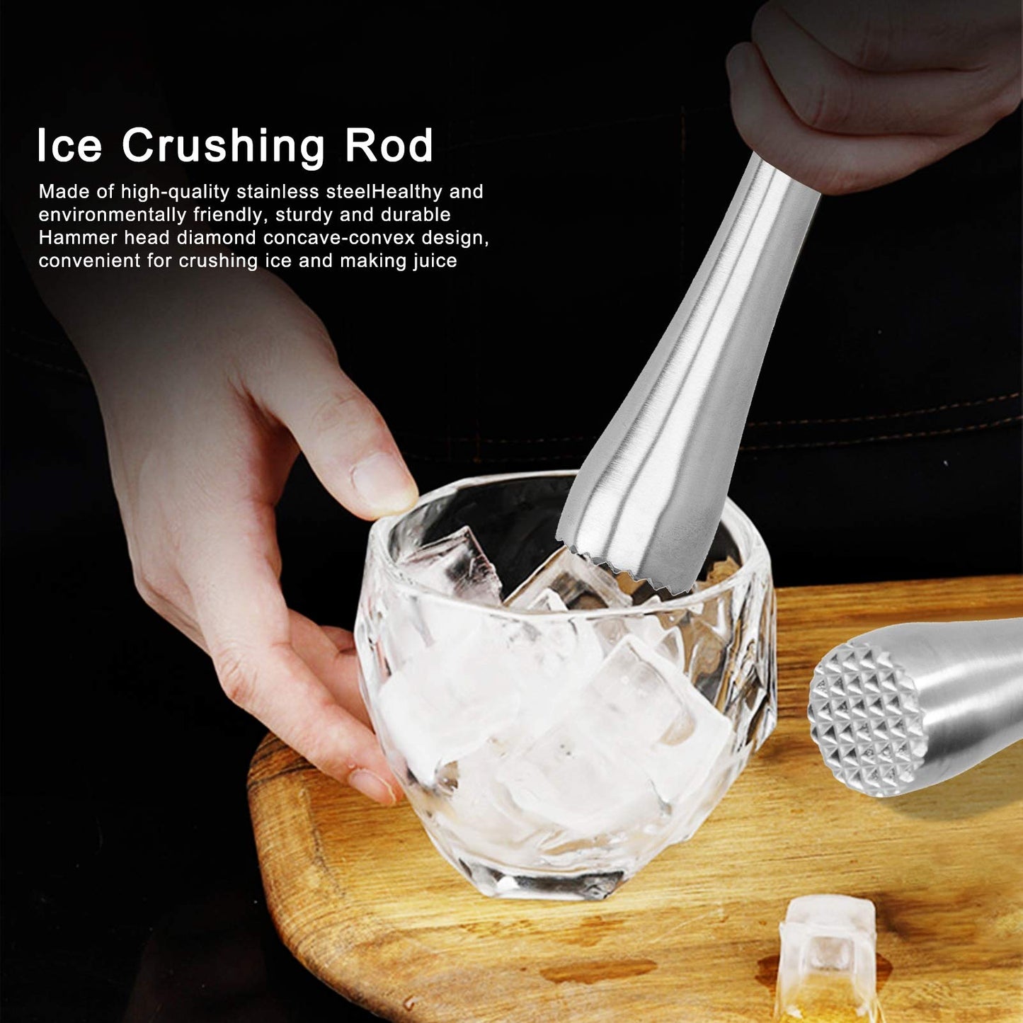 Ice Crushing Hammer, Stainless Steel Ice Mallet, Multi-Purpose Restaurant Use Bar Use for Ice