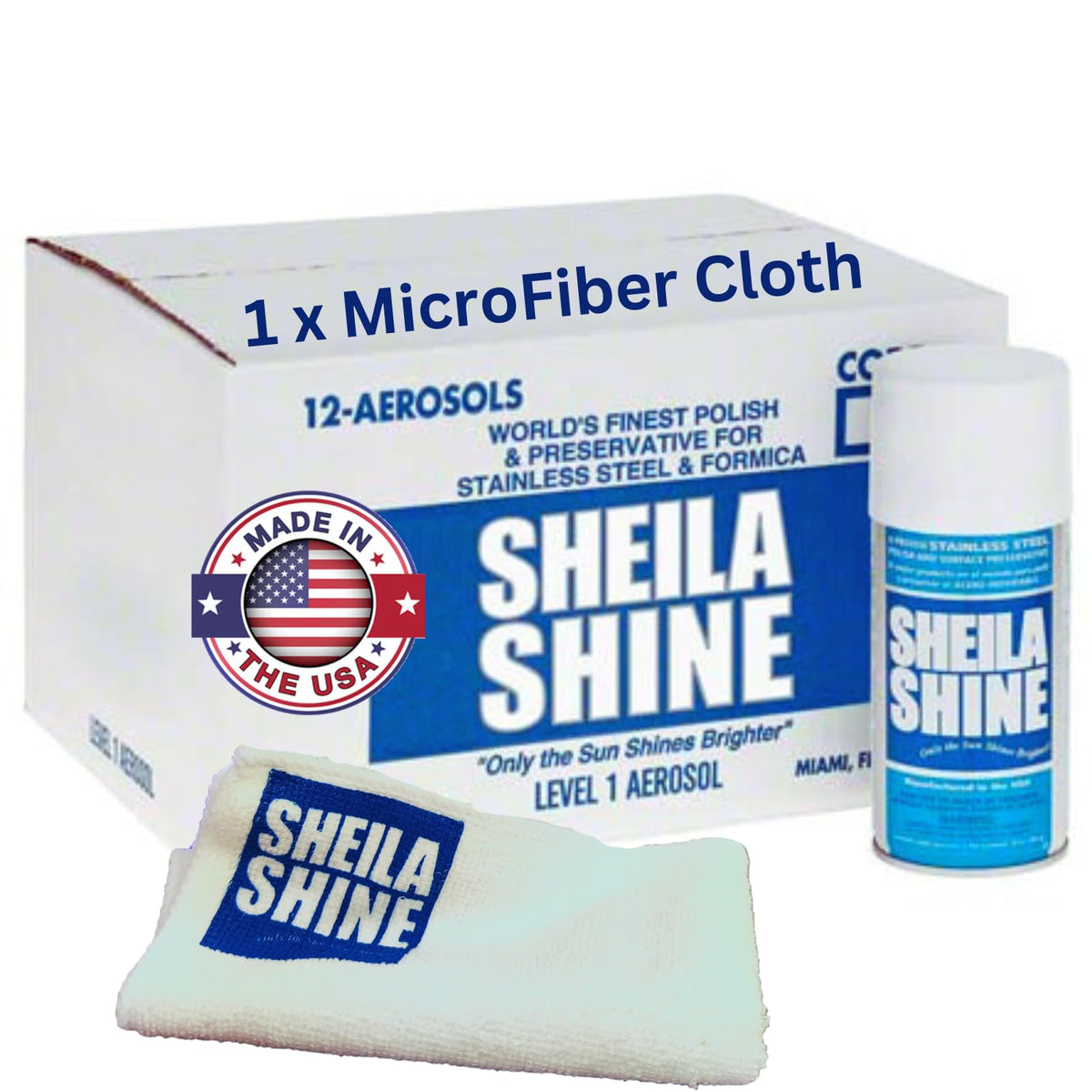 12 x 10oz w Microfiber Cloth Stainless Steel Cleaner and Polish (120 Fl Oz)