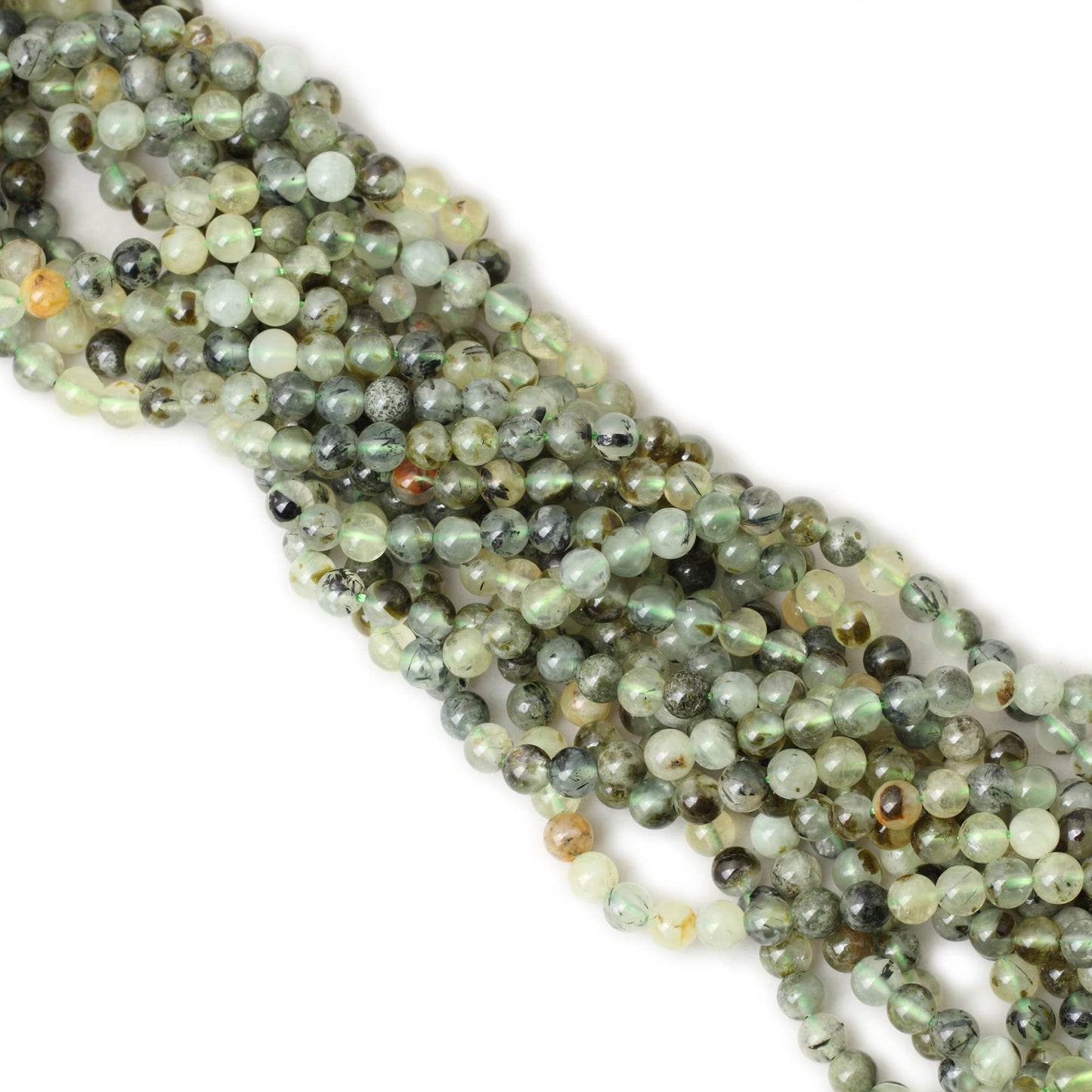 CHEAVIAN 60PCS 6mm Natural Prehnite Gemstone Smooth Surface Round Loose Beads for Jewelry Making 1 String 15 Inches