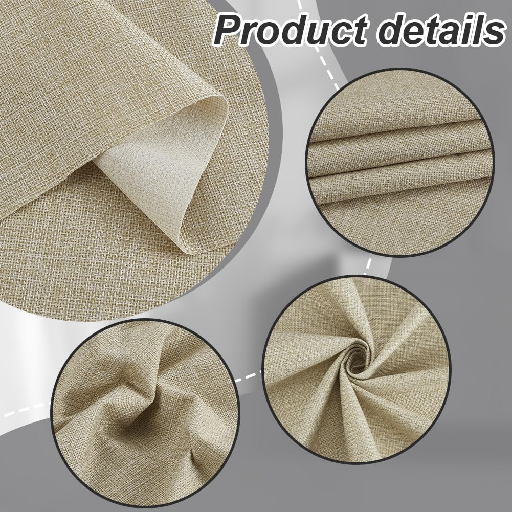 AHANDMAKER 2 Yards Thick Canvas Upholstery Fabric 58 Inch Width Premium Polyester Material DIY Sofa Accessories for Home Decor, Furniture Reupholstering, Craft Projects (Beige)