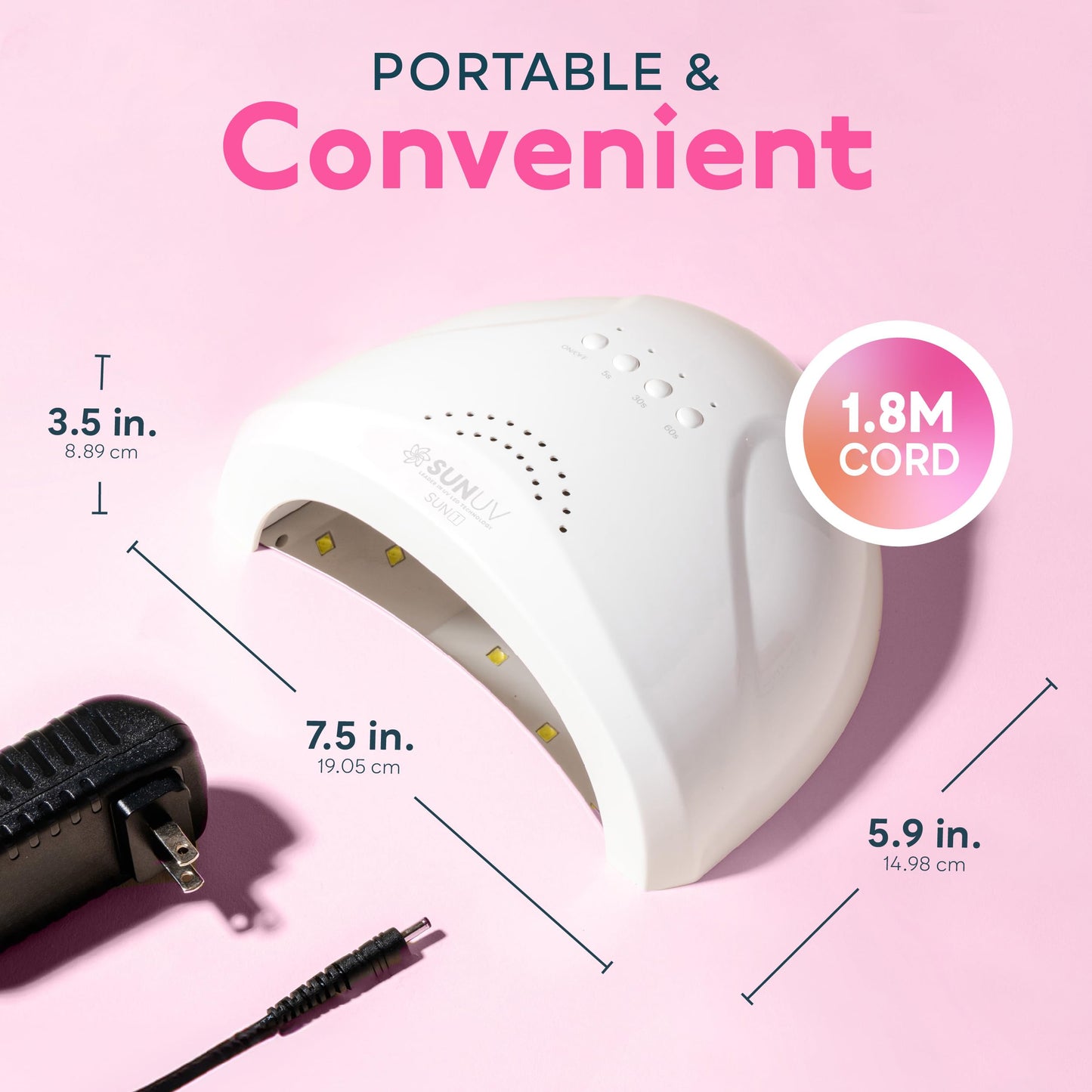 SUNUV UV LED Nail Lamp, Gel Light for Nail Polish UV Dryer with 3 Timers SUNone White