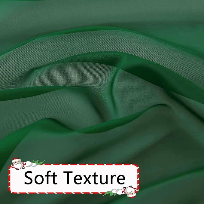 SpaceDresser Foliage Green Sheer Curtains 4 Panels Rod Pocket Semi-Sheer Curtain 84 Inches Long Light Filtering Voile Window Drapes for Bedroom Living Room Kitchen, Each 52W x 84L