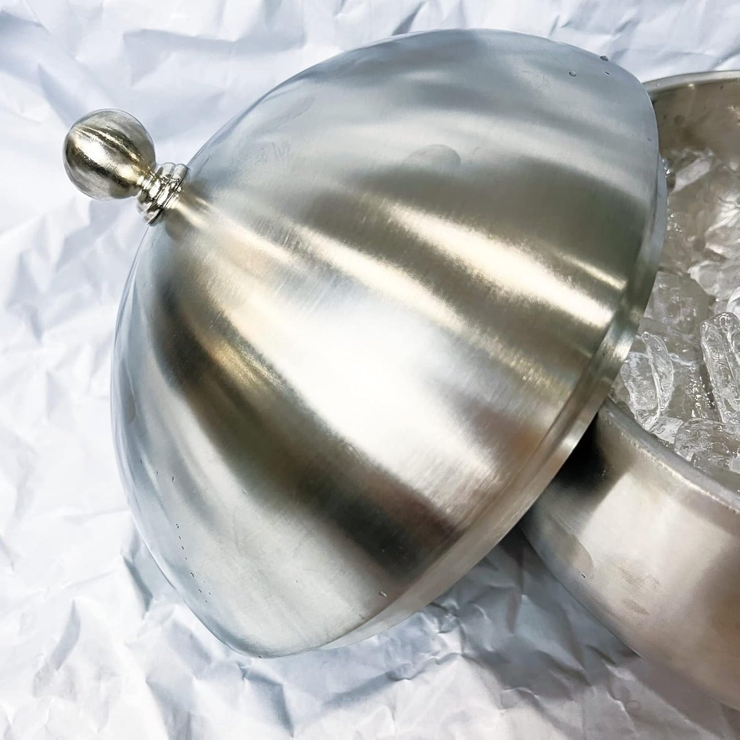 Ice Bucket with Lid Double Insulation Stainless Steel Ice Container Storage Box Household Kitchen Barrel Restaurant Bar Tableware Accessories