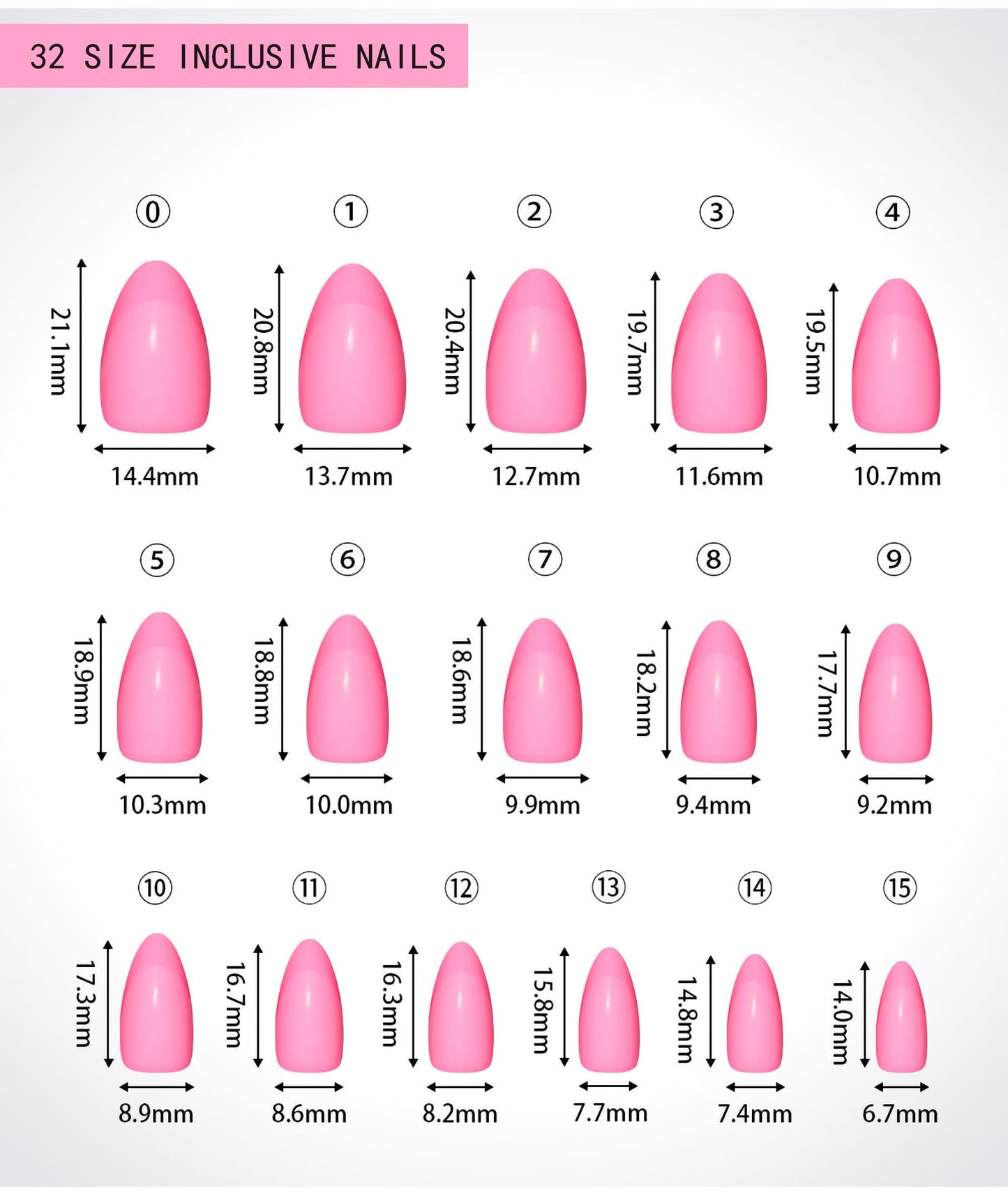Press On Nails Short Almond Dark Red Nails with Glossy French Tips in a Matte Finish 16 Sizes - 32 Nail Kit with Glue